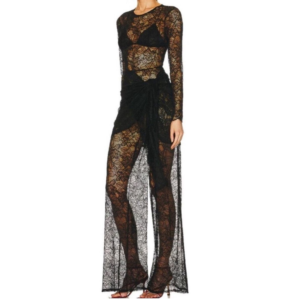 L'AGENCE L’agence Ali Lace Jumpsuit in Black/Size Small Size 27" / US 4 / IT 40 - 3 Thumbnail