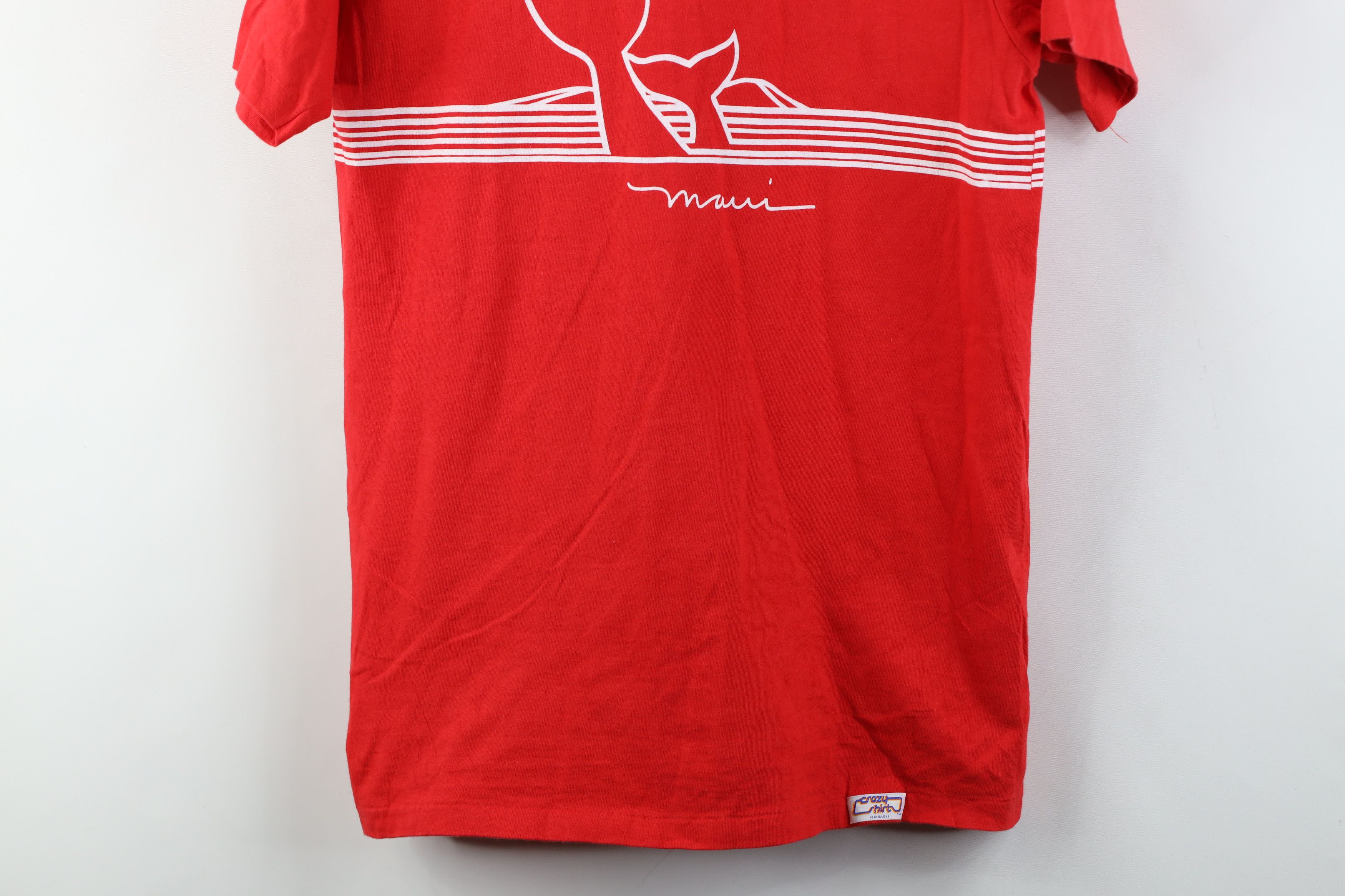 Vintage Vintage 70s Streetwear Maui Hawaii Whale T-Shirt Red USA Size M / US 6-8 / IT 42-44 - 3 Thumbnail