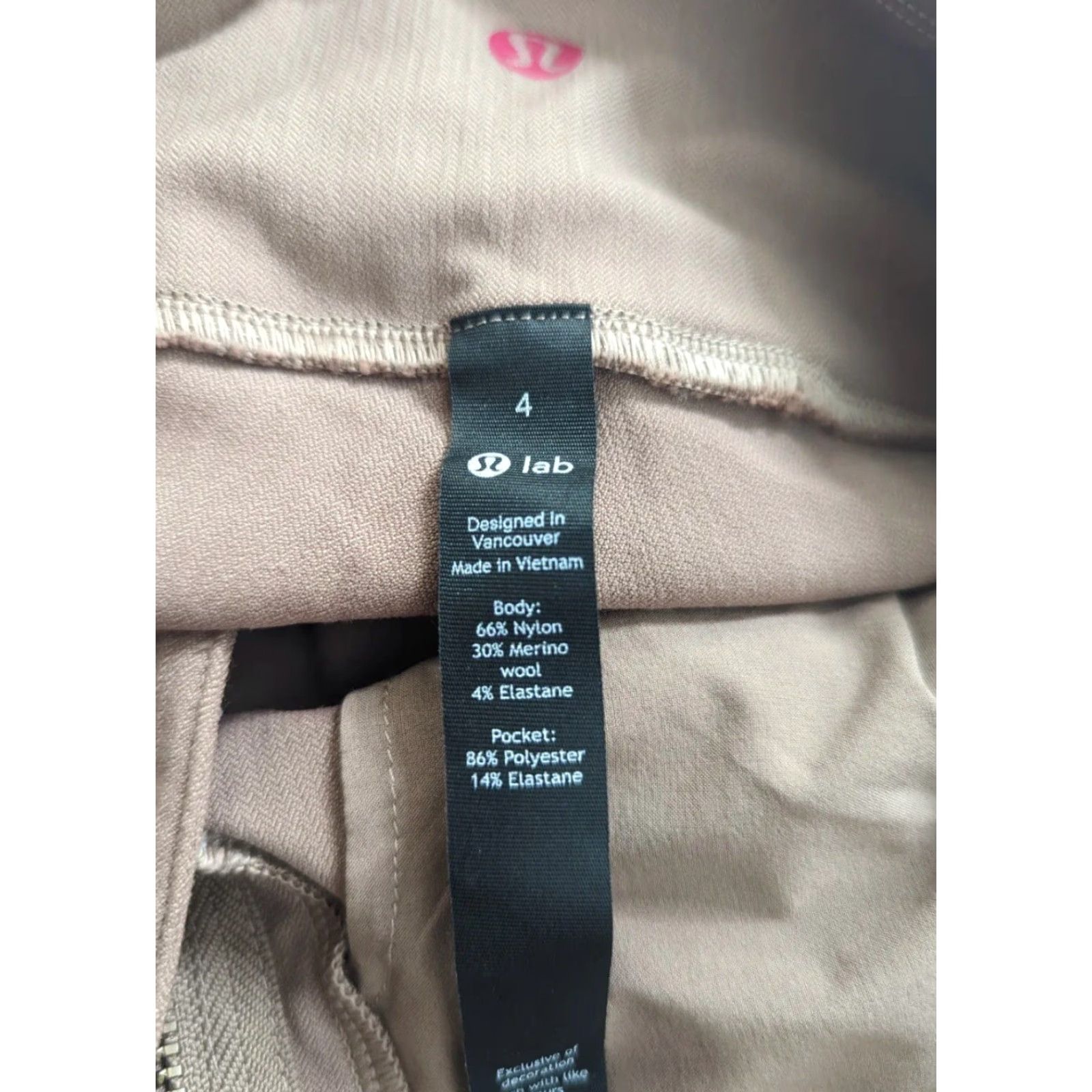 Lululemon LULULEMON LAB High Rise Merino Wool Blend Pants Women's 4 Tan Cropped Athleisure Visually Lightweight Comfort Size 26" / US 2 / IT 38 - 6 Thumbnail