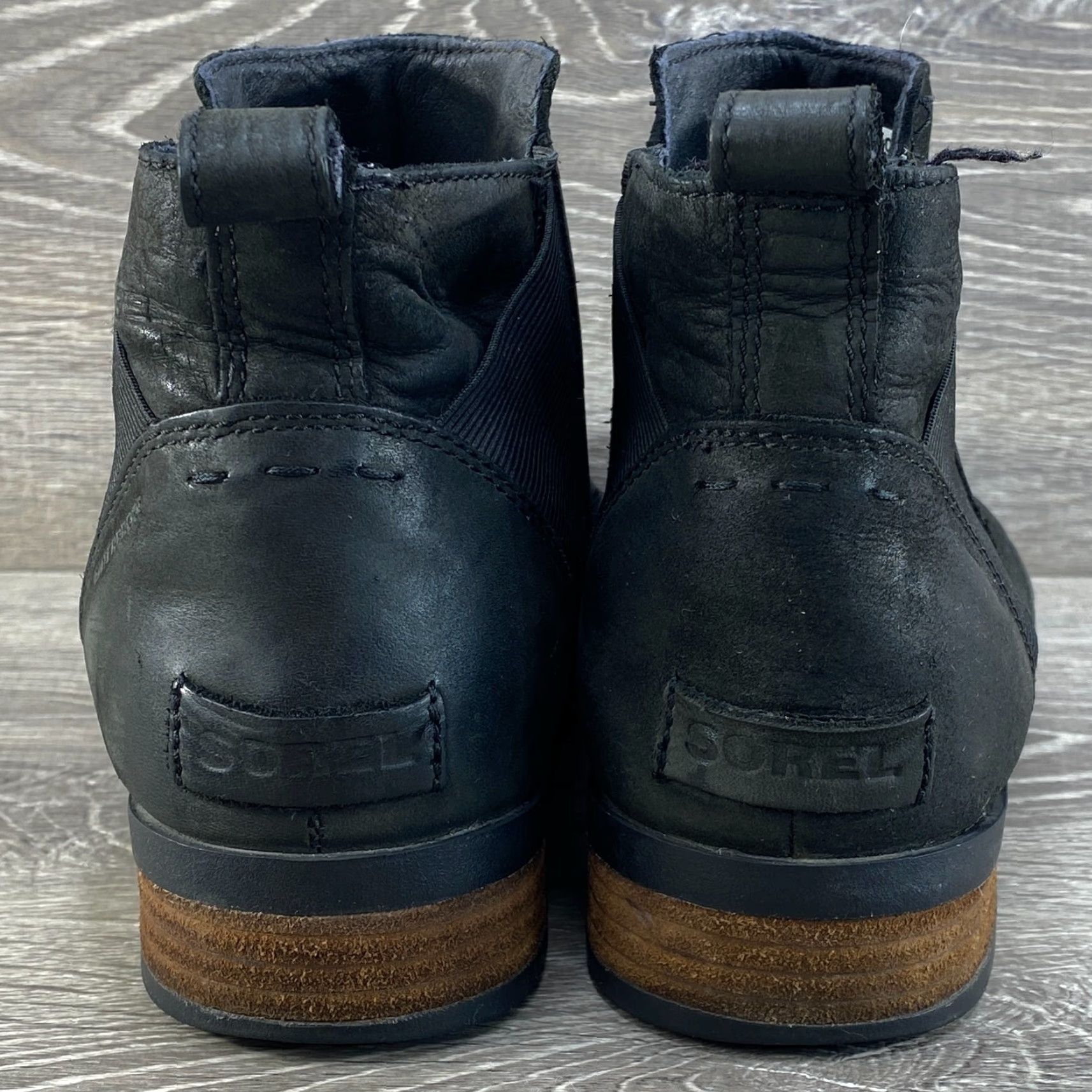 SOREL Sorel Emelie Chelsea Waterproof Leather Ankle Bootie Womens 9 US 7 UK 40 EU Black Boots Size US 7 / IT 37 - 6 Thumbnail