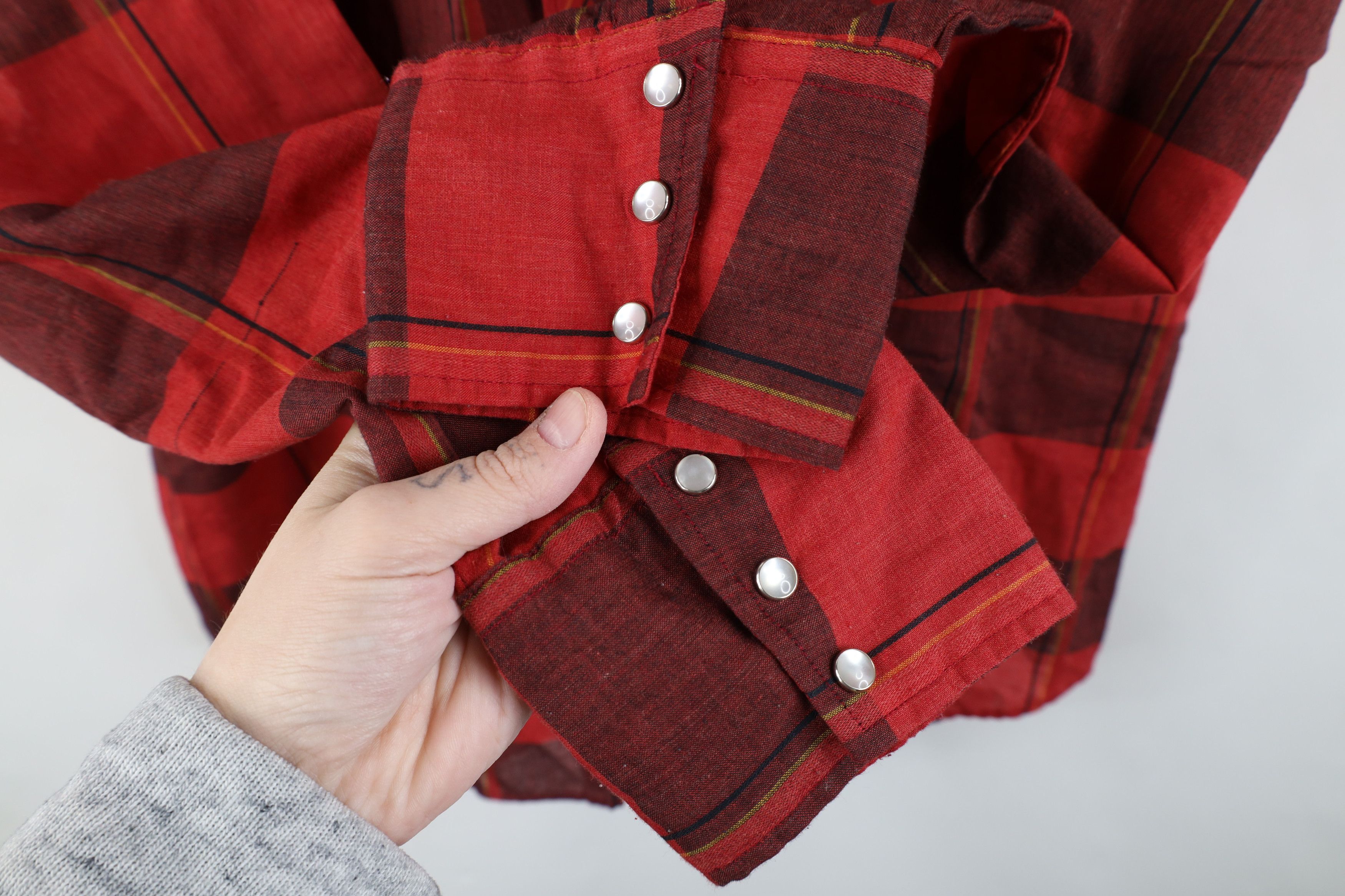 Vintage Vintage 70s Rockabilly Western Cowboy Snap Button Shirt Size US L / EU 52-54 / 3 - 7 Thumbnail