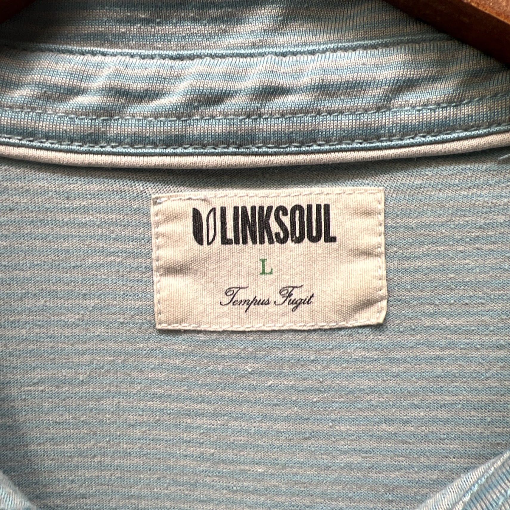 Vintage Linksoul Blue Striped Polo Shirt Mens Size L Size US L / EU 52-54 / 3 - 3 Thumbnail