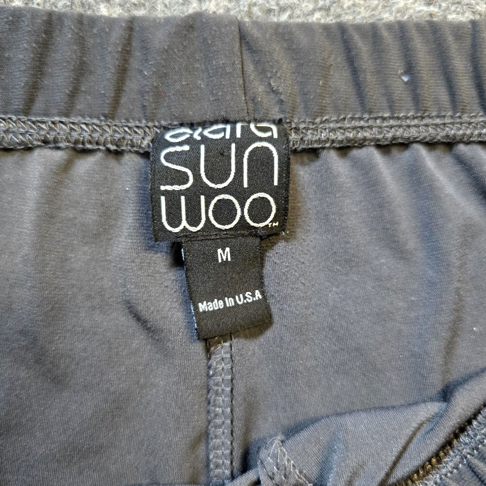 Vintage Clara Sun Woo Pants Womens Medium Gray Stretchy Slinky Pull On Casual Basic Size 28" / US 6 / IT 42 - 3 Thumbnail