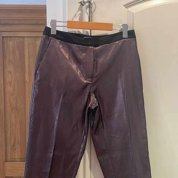 Pinko Pinko purple metallic trousers with contrasting satin NWT 4 Size 27" / US 4 / IT 40 - 6 Thumbnail