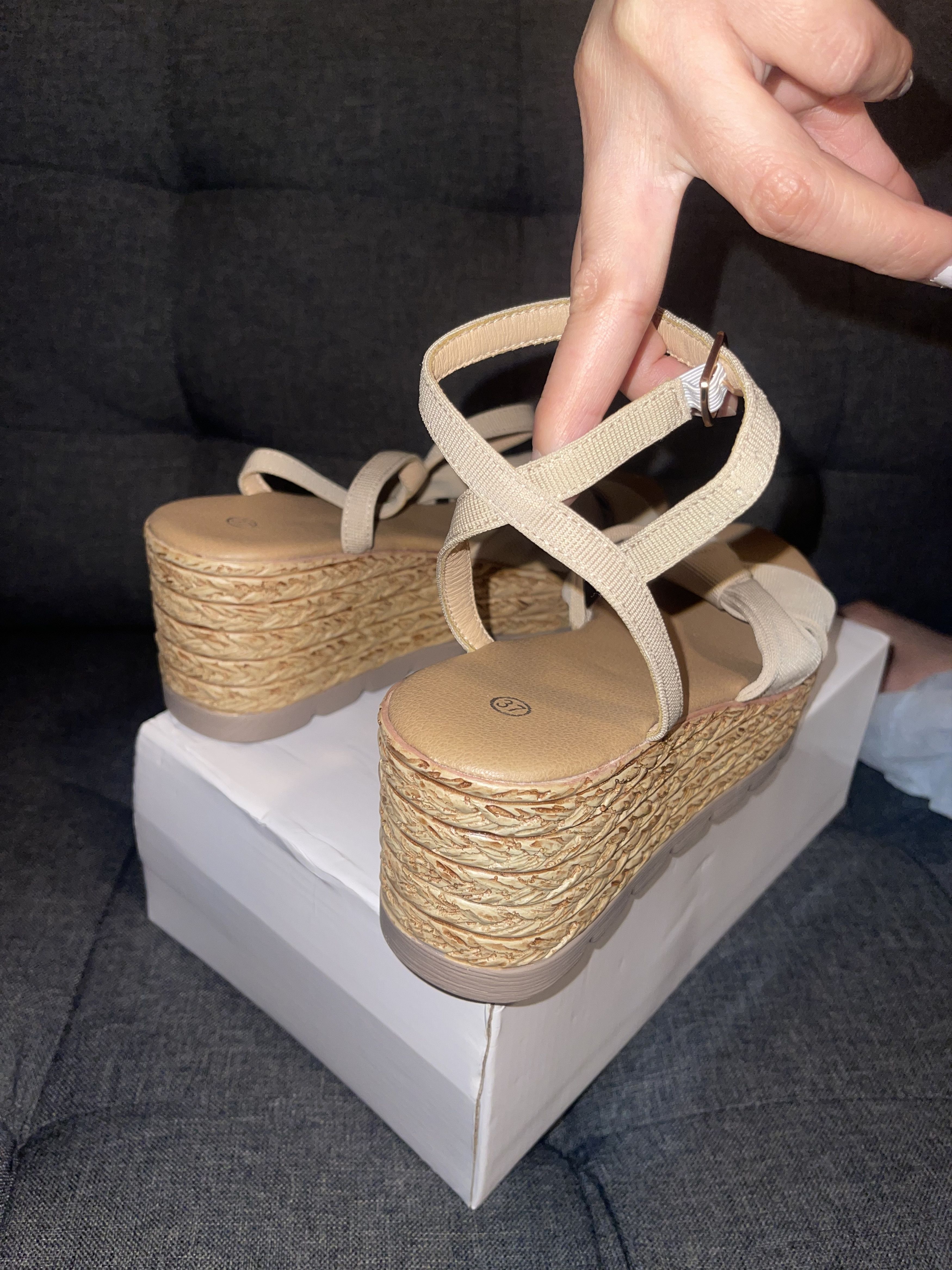 Other Women’s Beige Platform Sandals Size US 6.5 / IT 36.5 - 3 Thumbnail