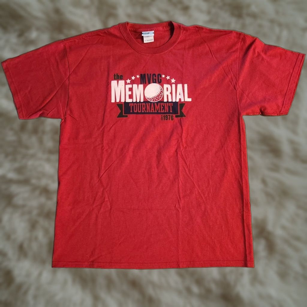 Doublet Memorial Tournament T-Shirt Shirt Men's XL Red Short Sleeve Crew Neck Knit Cotton Blend breathable Lightweight USA Outdoor Summer 90s Size US XL / EU 56 / 4 - 1 Thumbnail