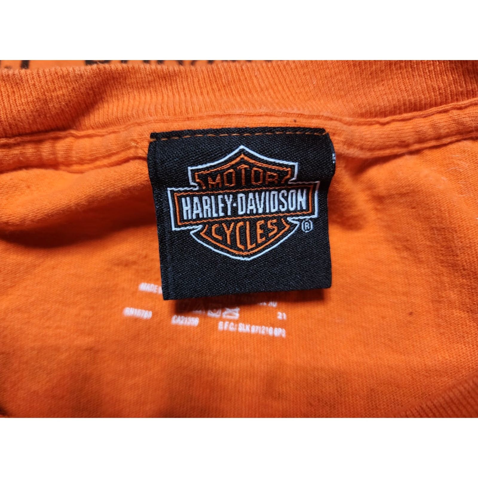 Harley Davidson VINTAGE Harley-Davidson Men's 2XL T-Shirt Short Sleeve Cotton Motorcycle Pockets Orange 2010s Size US XXL / EU 58 / 5 - 6 Thumbnail
