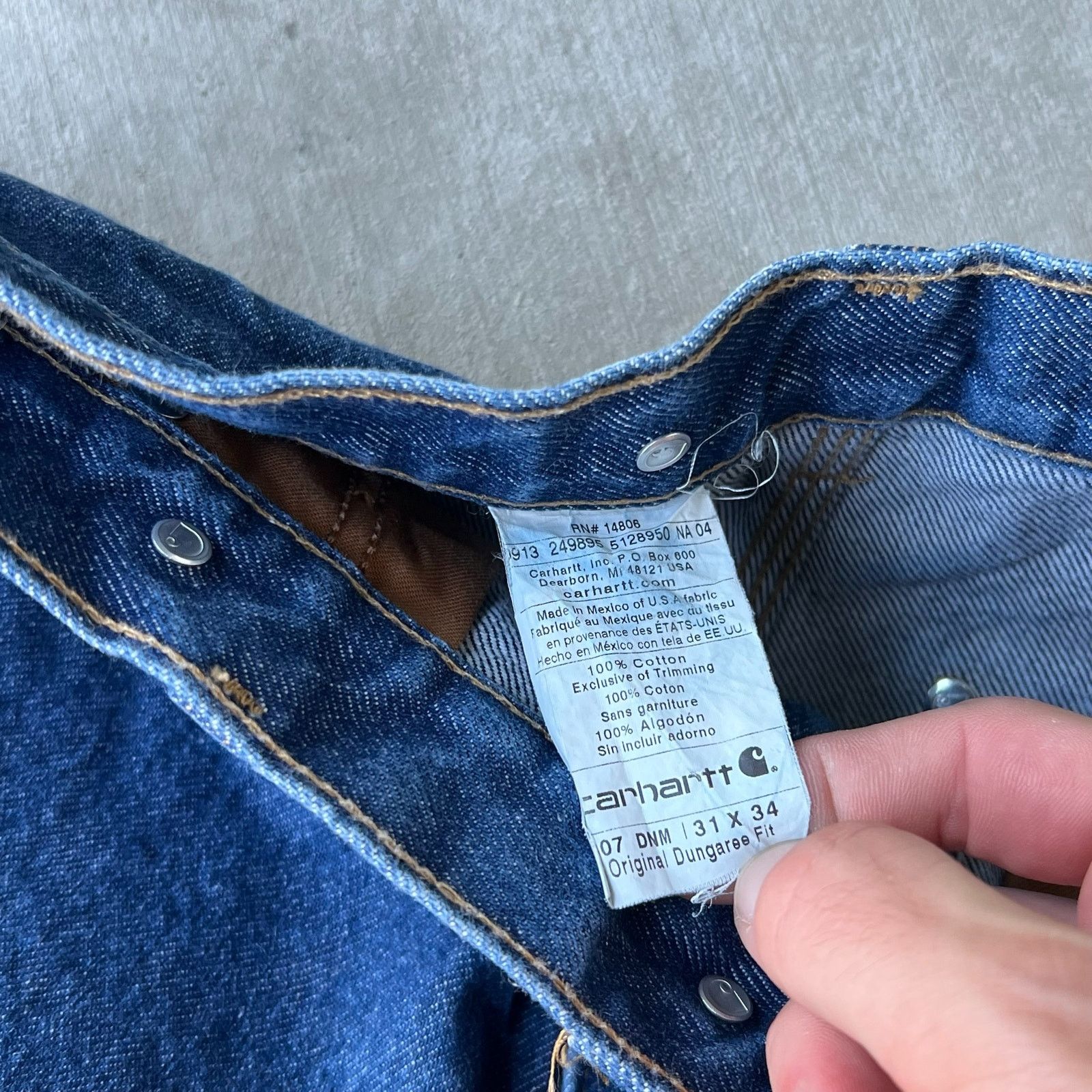 Carhartt × Vintage Carhartt denim blue jean double knee work carpenter pants Size US 31 - 7 Thumbnail