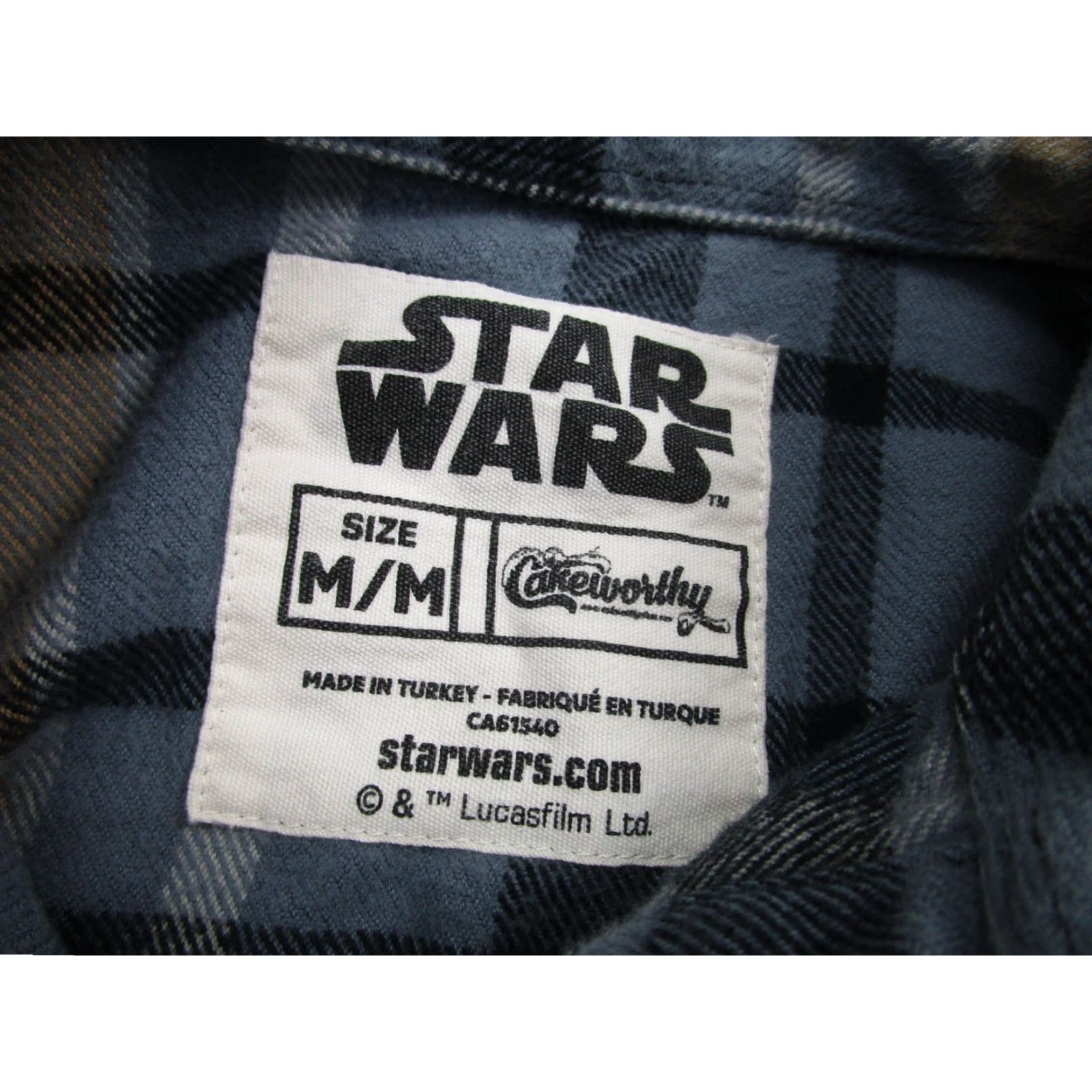 Disney Star Wars Shirt Mens Medium Blue Plaid Cakeworthy This Is The Way Flannel Shirt Size US M / EU 48-50 / 2 - 7 Thumbnail