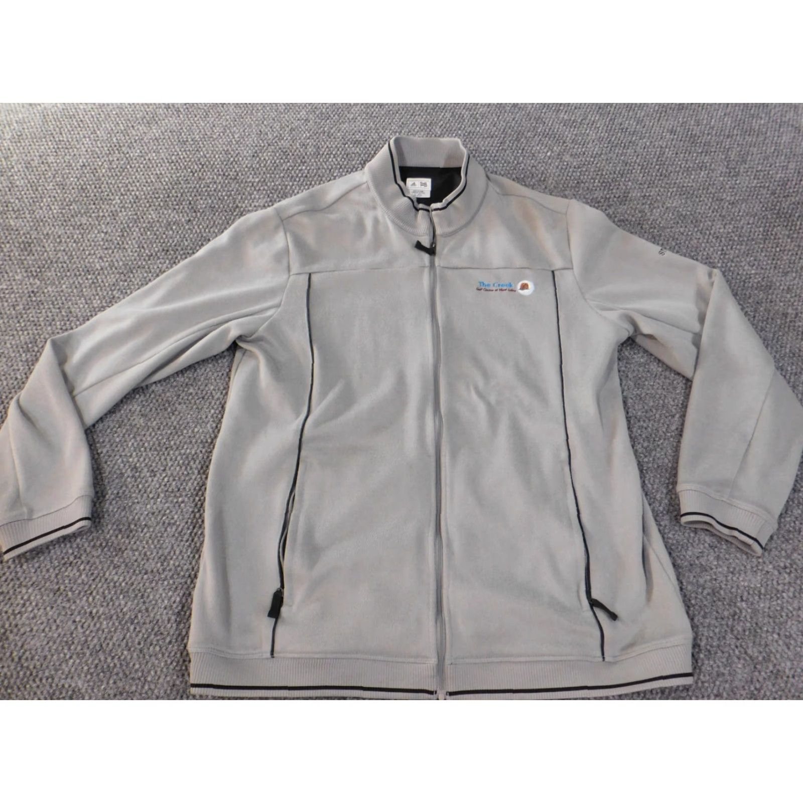 Adidas Adidas Jacket Mens L Gray Full Zip Logo Classic Golf Polyester Jersey Mid-Length" Size US L / EU 52-54 / 3 - 4 Thumbnail
