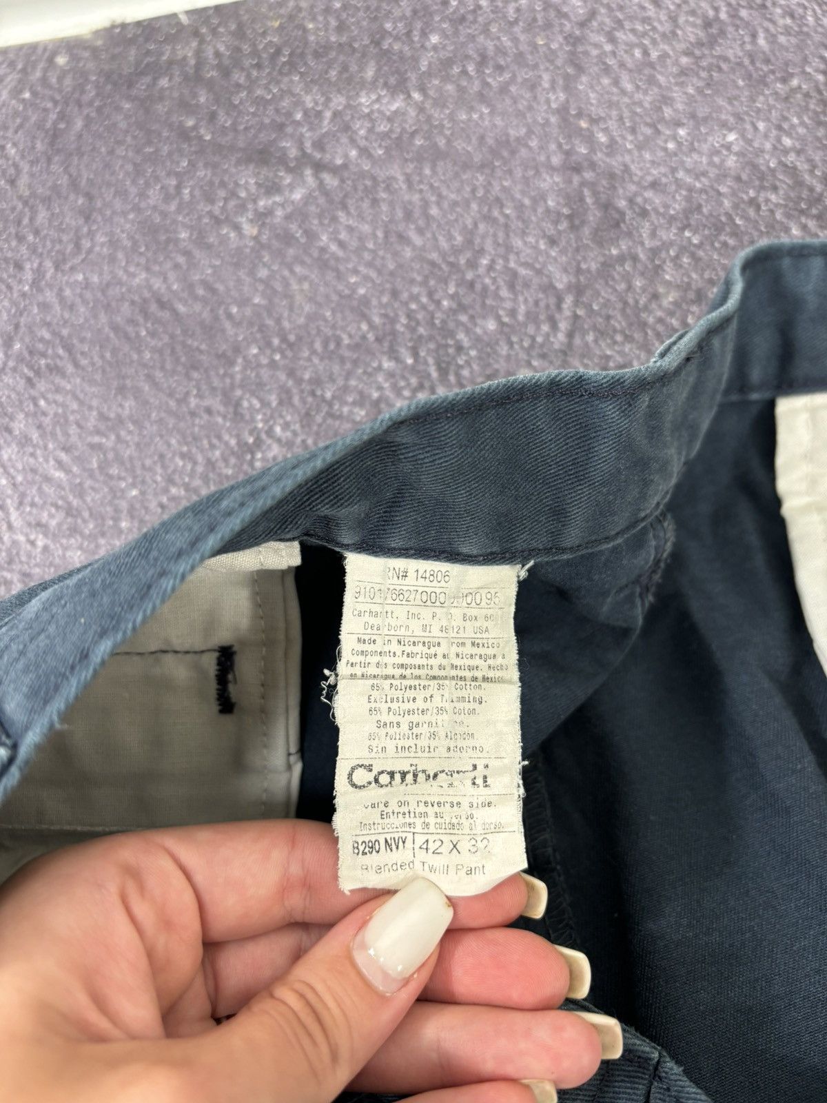 Carhartt Vintage 90s Carhartt Y2K Blended Navy Hype Baggy Twill Pants Size US 42 / EU 58 - 13 Thumbnail
