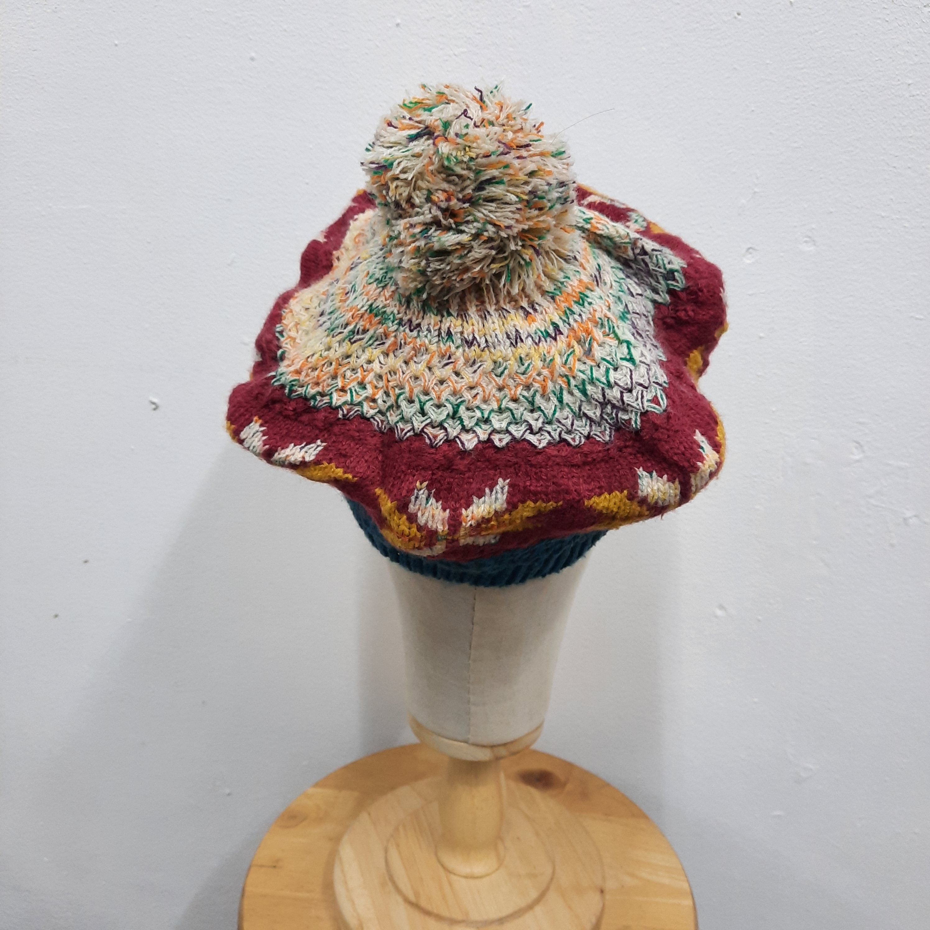 Japanese Brand 🍭 Japanese titicaca atzec knit beret hat Size ONE SIZE - 3 Thumbnail