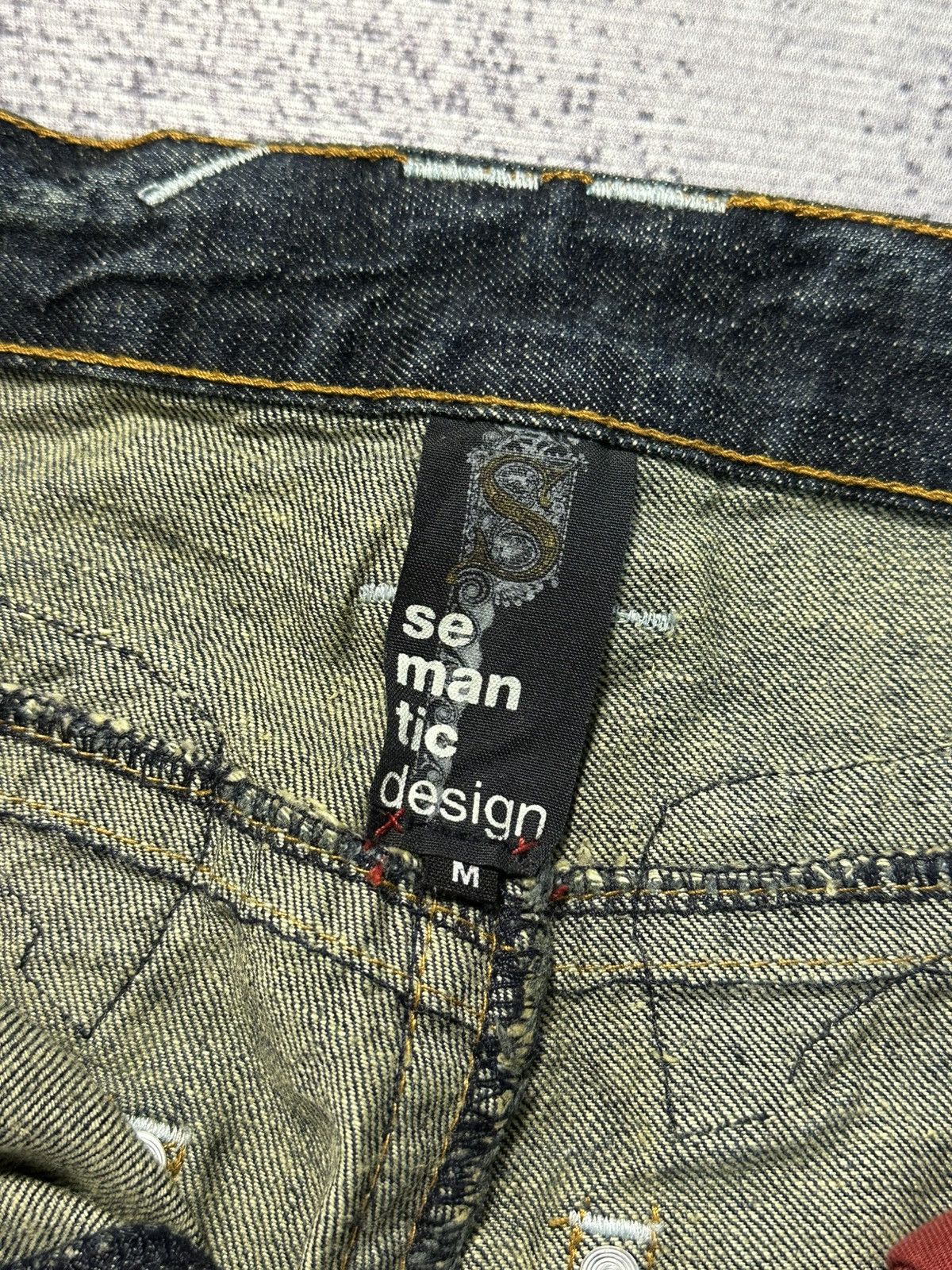 Hysteric Glamour × Undercover Flare Patchwork Semanticdesign Zipper Pocket Denim Pants Size US 31 - 8 Thumbnail