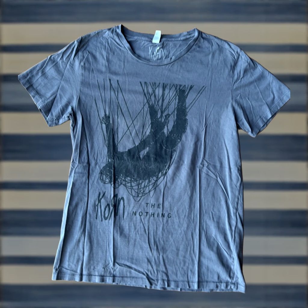 Vintage Korn The Nothing Band Tour Concert T-Shirt Large Mens Gray Cotton Short Sleeve Crew Neck Logo Graphic Print Vintage No Size US L / EU 52-54 / 3 - 1 Thumbnail