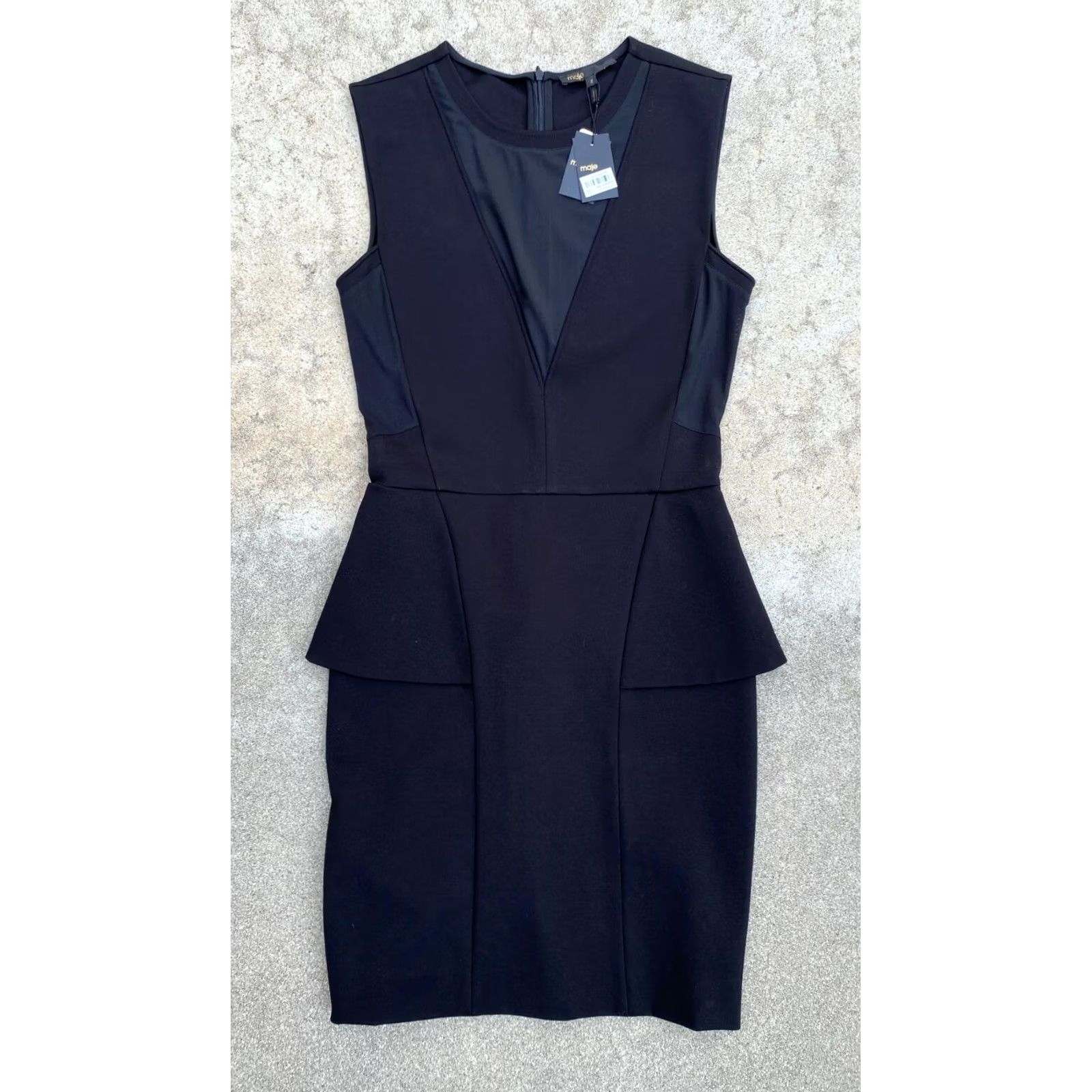 Maje MAJE Women's Designer Robe Structure Black Cocktail Dress Size XS / US 0-2 / IT 36-38 - 3 Thumbnail