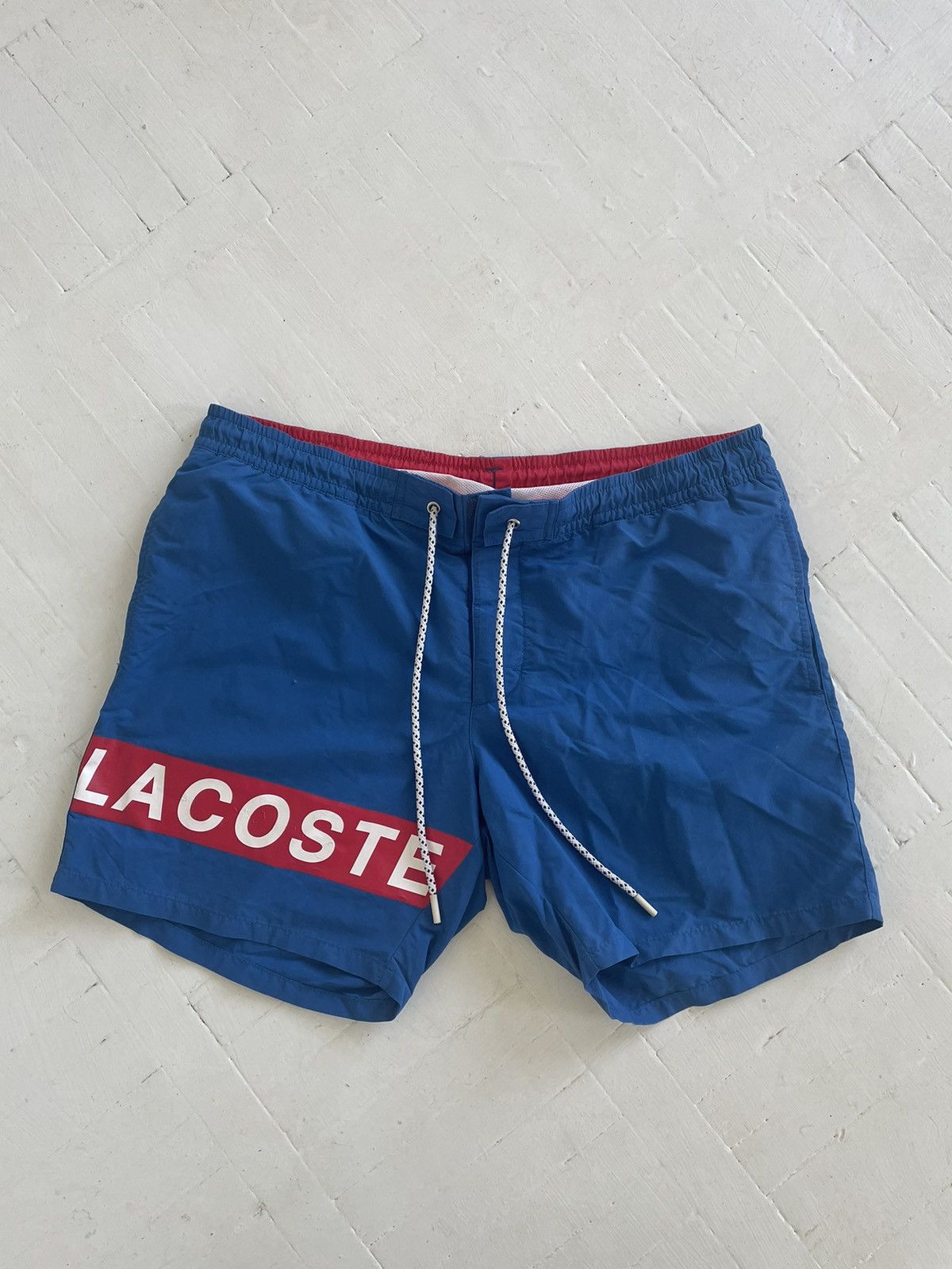 Lacoste × Streetwear × Vintage Lacoste Vintage nylon big logo shorts ...