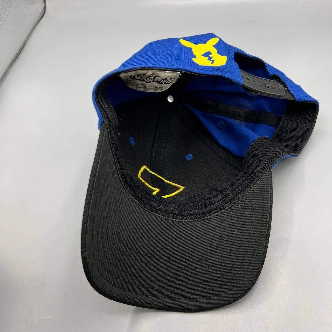 Pokemon Pikachu Hat Men Blue Black Embroidered Pokemon Snap Back Cap Size ONE SIZE - 3 Thumbnail