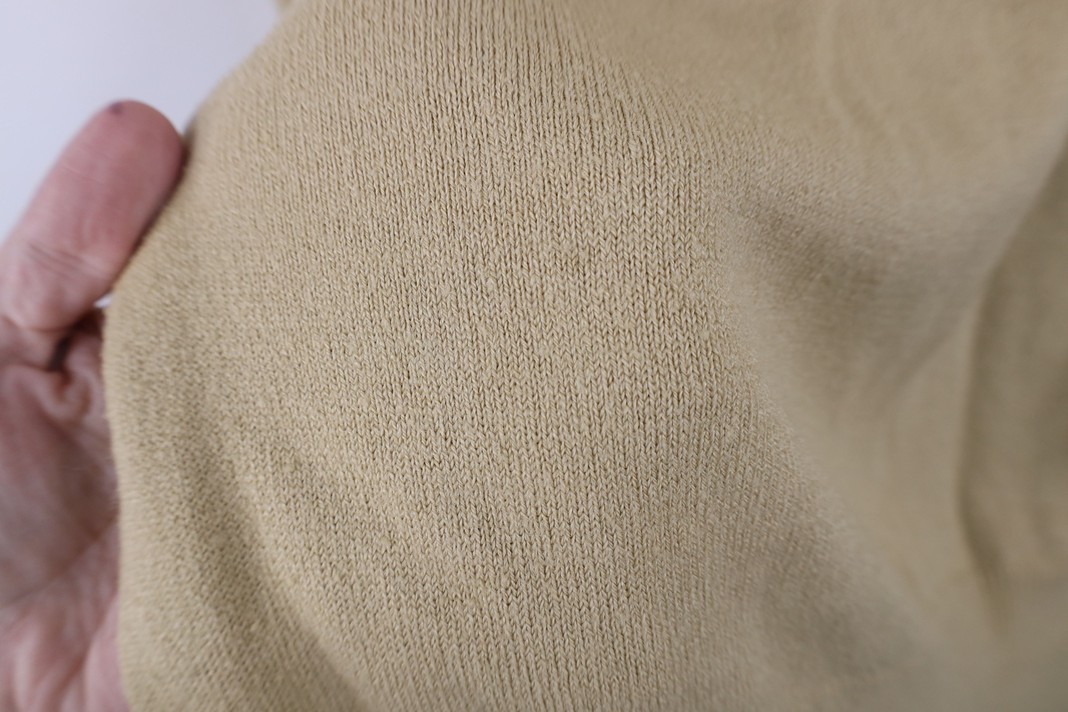 Vintage Vintage 70s Streetwear Knit V-Neck Sweater Beige Khaki USA Size US M / EU 48-50 / 2 - 7 Thumbnail