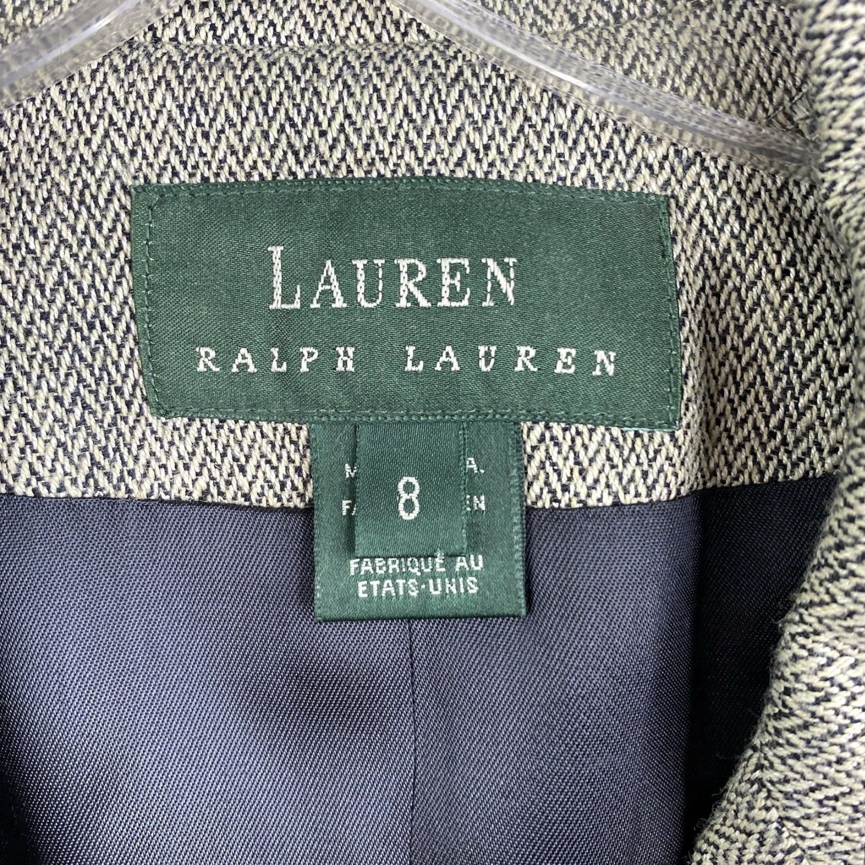 Ralph Lauren VINTAGE Lauren Ralph Lauren Blazer Womens 8 Blue Herringbone Tweed USA Equestrian Riding Size M / US 6-8 / IT 42-44 - 3 Thumbnail