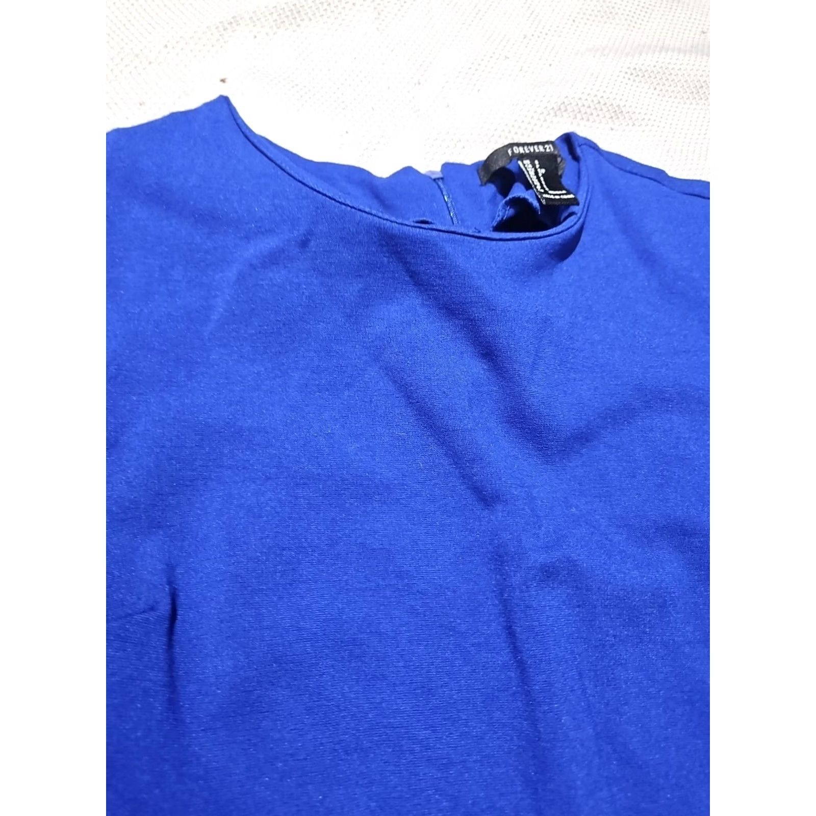 Forever 21 FOREVER 21 Dress Womens S Blue Zip Sheath Casual Career Preppy Minimalist Size S / US 4 / IT 40 - 6 Thumbnail