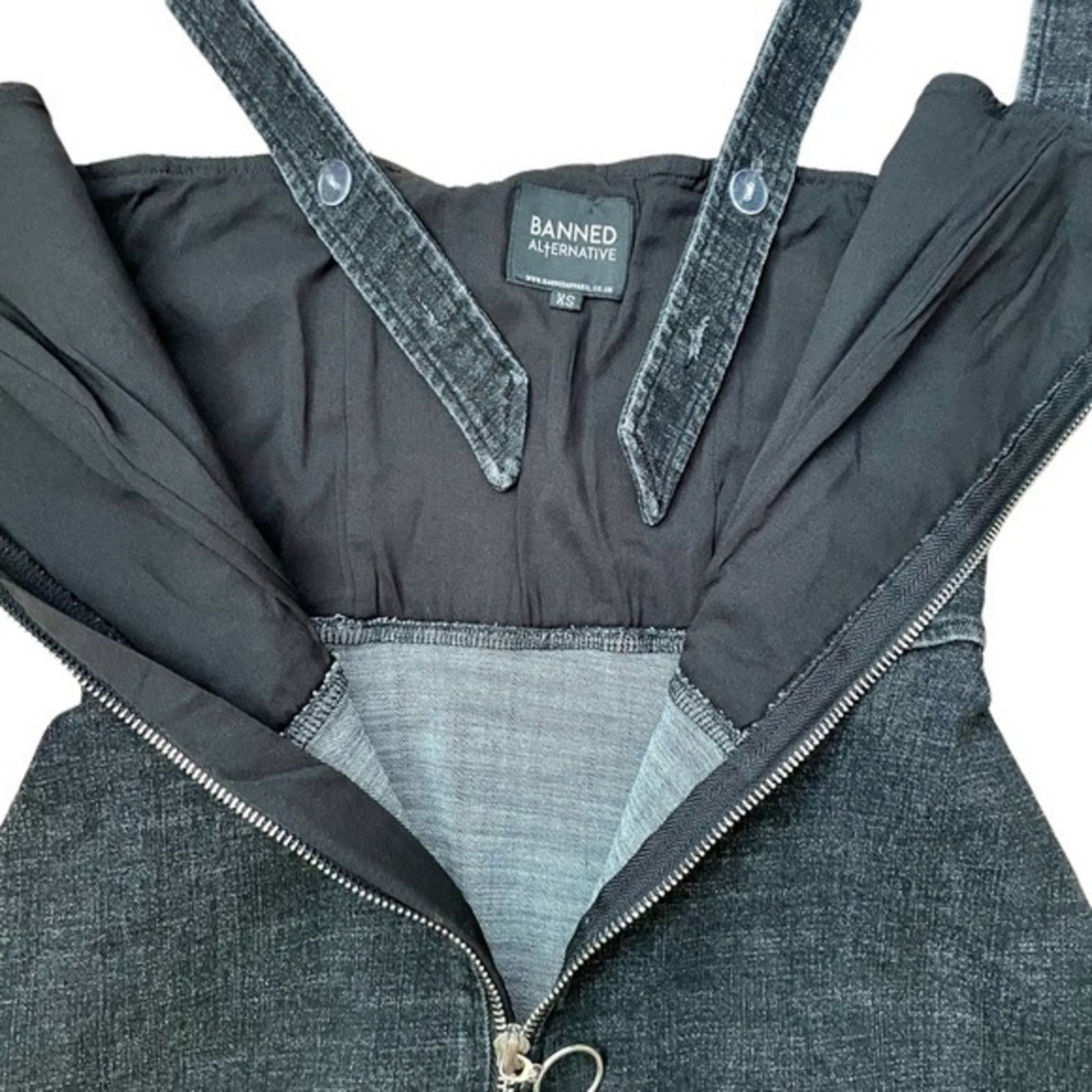 Other Banned Apparel Acid Wash Black Denim Dress Size XS / US 0-2 / IT 36-38 - 5 Thumbnail