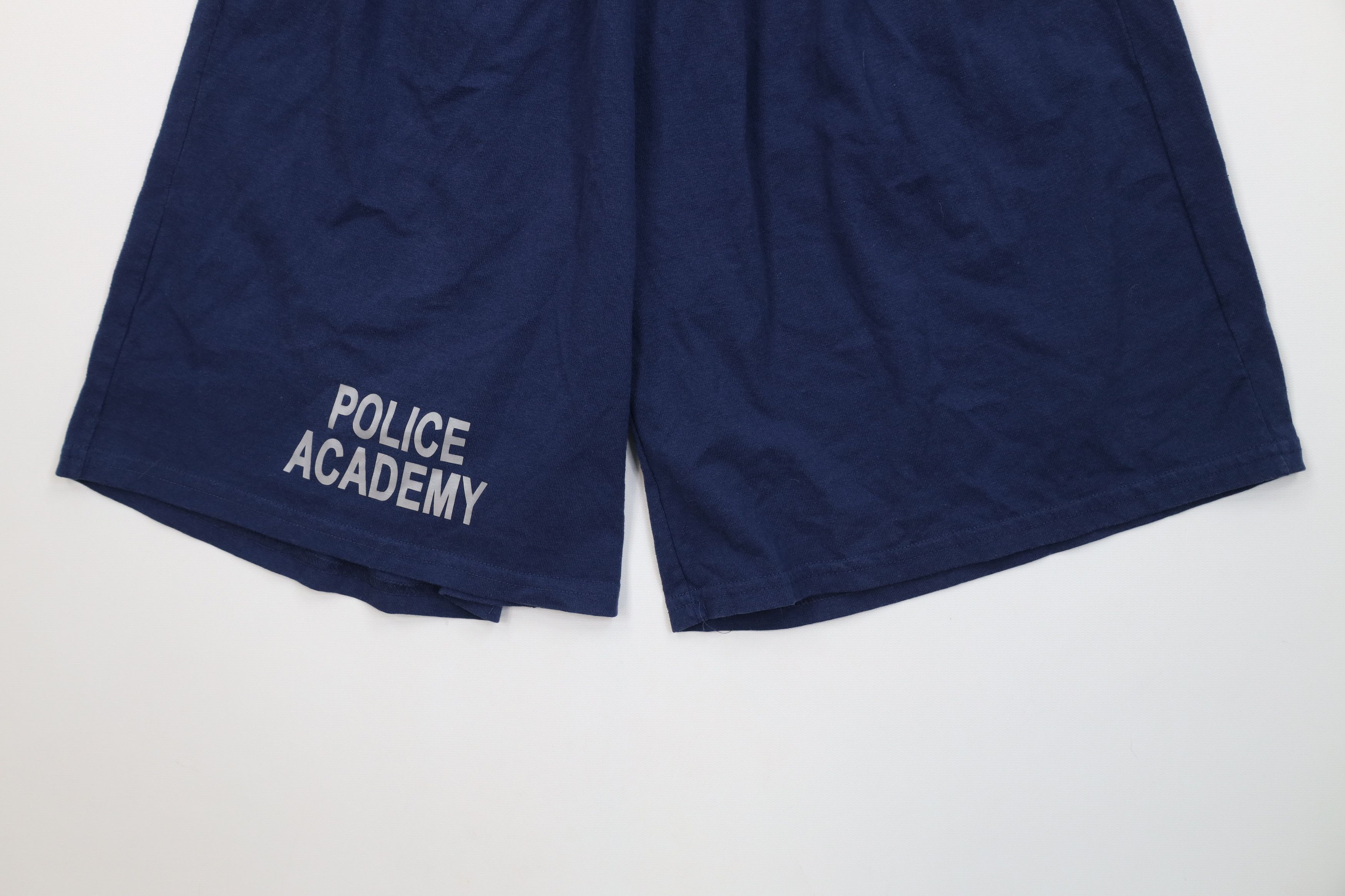 Vintage Vintage 90s Y2K Above Knee Police Academy Shorts Navy Blue Size US 34 / EU 50 - 4 Thumbnail