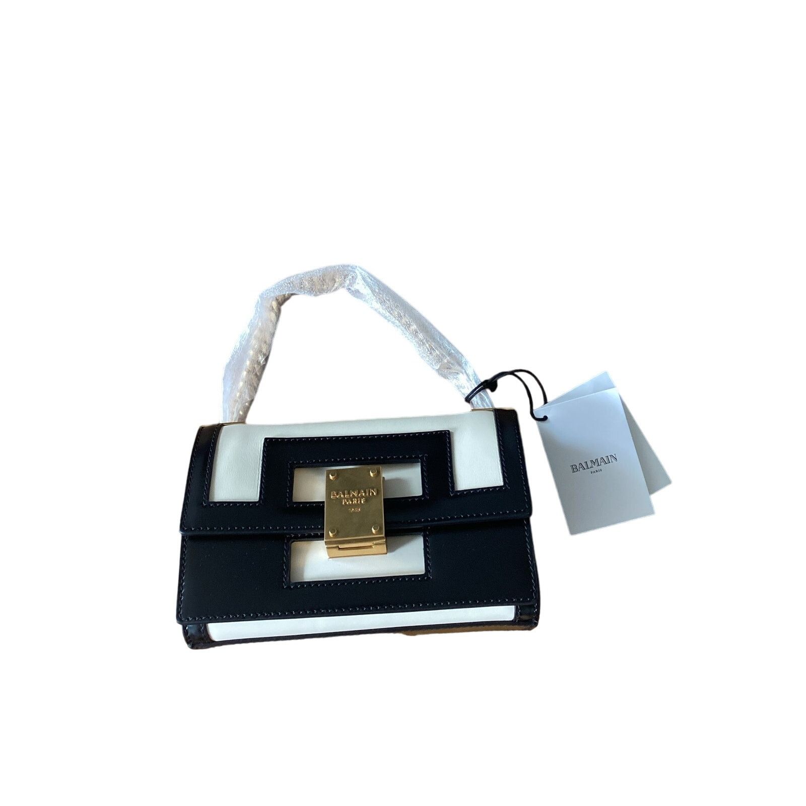 Balmain NWT BALMAIN 1945 Heritage Black White Bag Gold Chain $3450 Size ONE SIZE - 9 Thumbnail