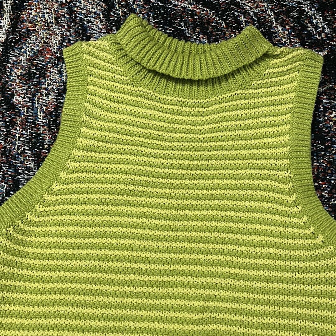 525 America 525 Lime Green Yellow Stripe Knit Sweater Top Size S / US 4 / IT 40 - 5 Thumbnail