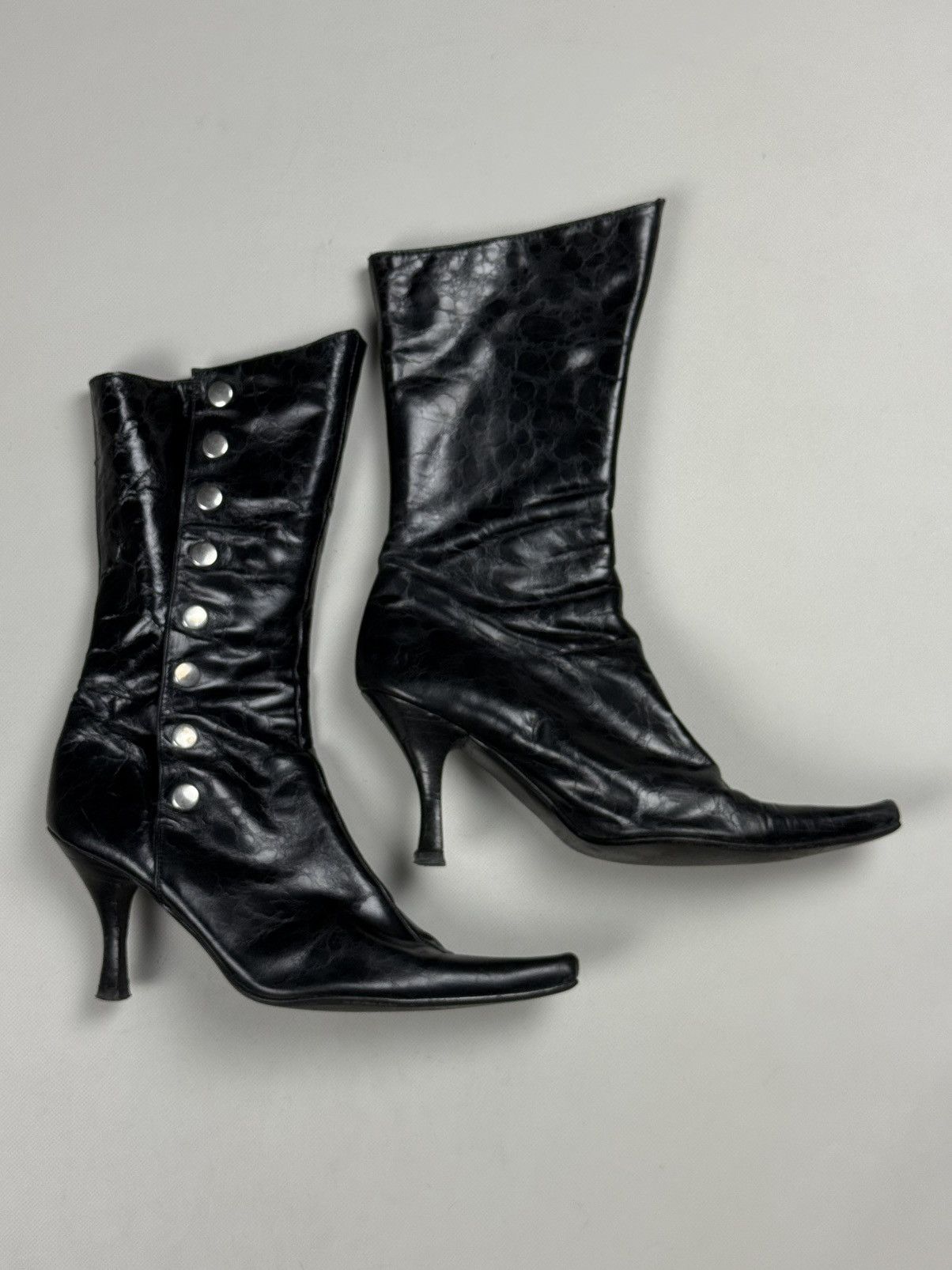 Buffalo London Buffalo London Y2K Leather To The Knee Mid Calf Heels Boots Size US 9 / IT 39 - 6 Thumbnail