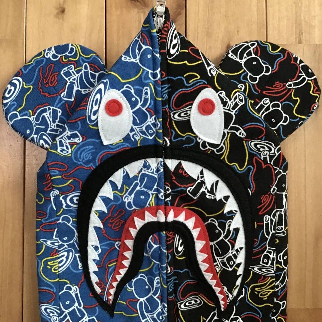Bape × Medicom Toy BAPE × Medicom Toy BE@R Shark full zip hoodie a bathing ape Size US L / EU 52-54 / 3 - 3 Thumbnail