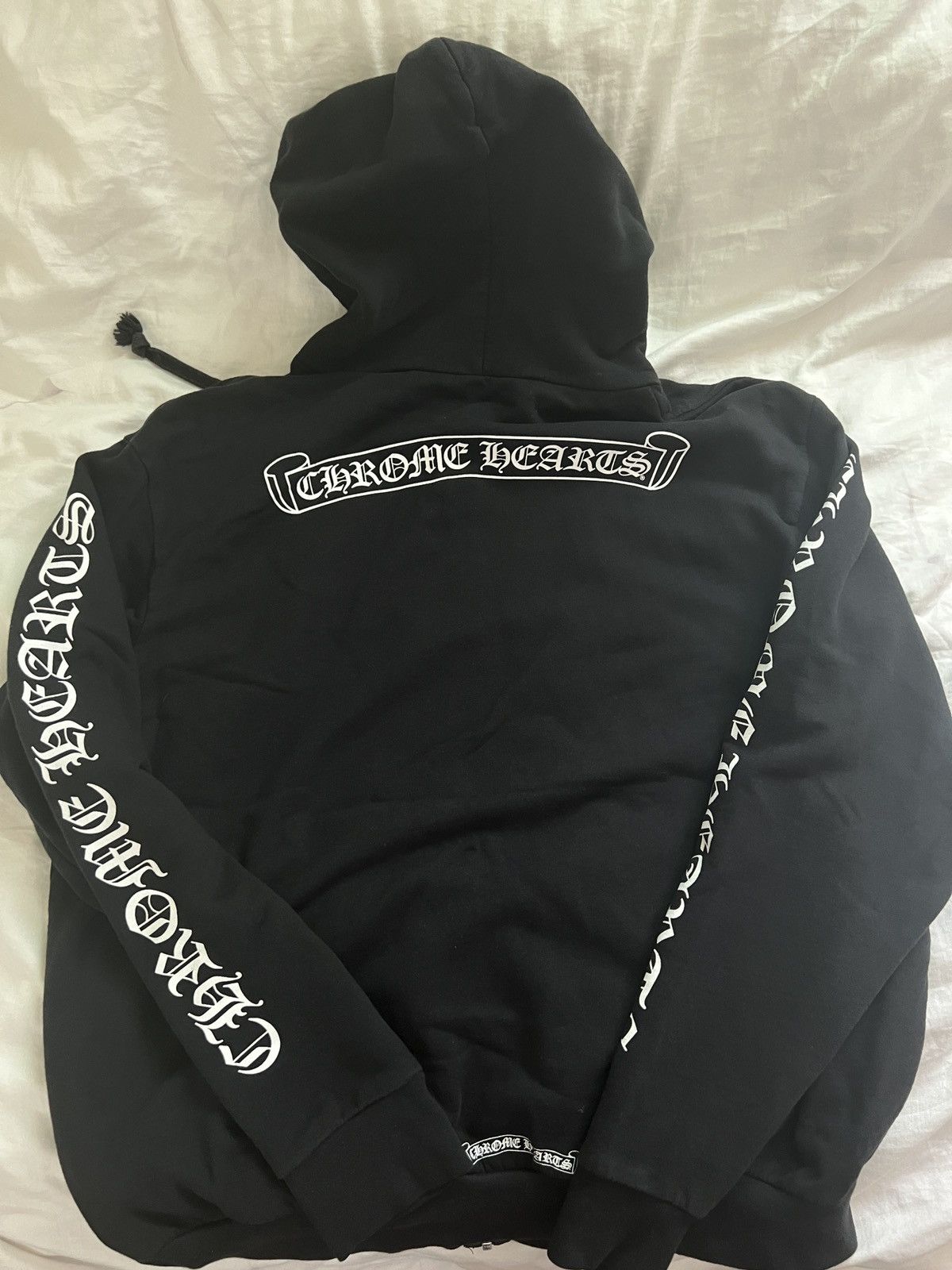 Chrome Hearts [xl] Chrome Hearts scroll label hooded zip-up | Grailed