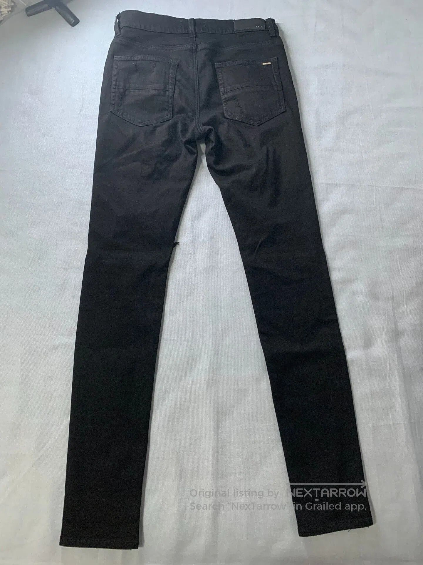 Amiri AMIRI Leather Patchwork Distressed Jeans. Size US 33 - 2 Thumbnail