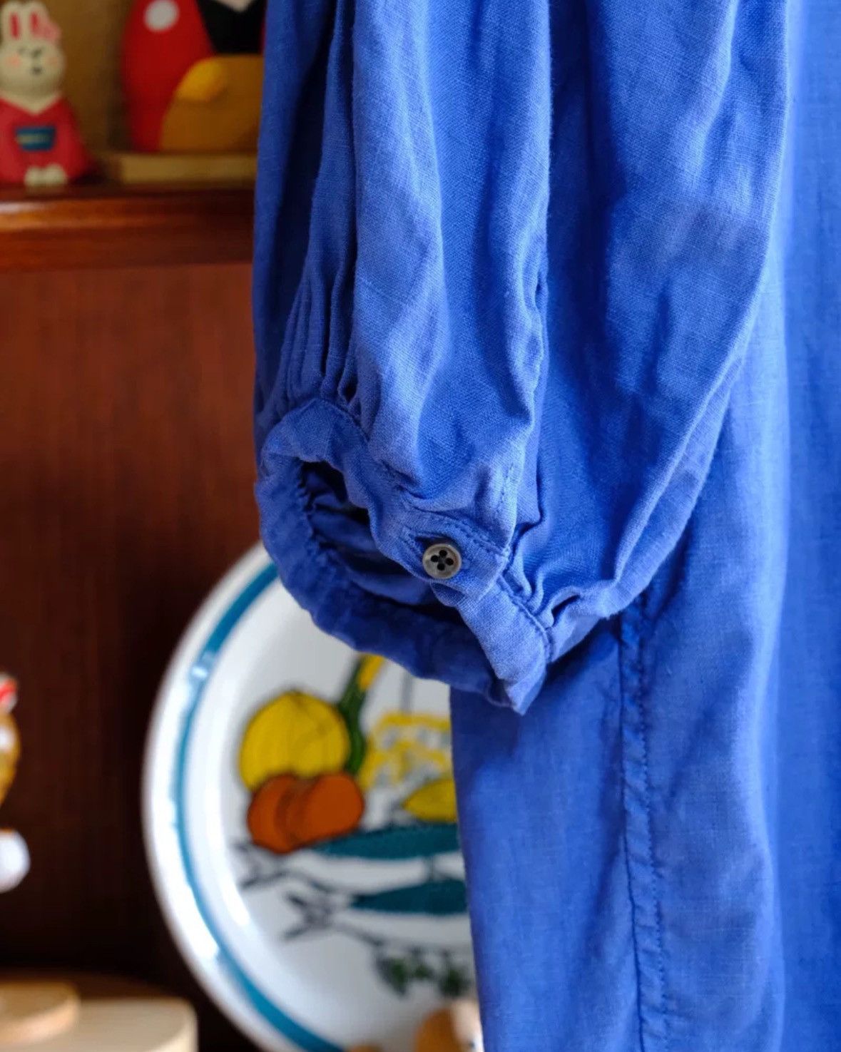 Kapital Kapital Hirata Kazuhiro Blue Stained Loose Fleece Dress Size XS / US 0-2 / IT 36-38 - 3 Thumbnail