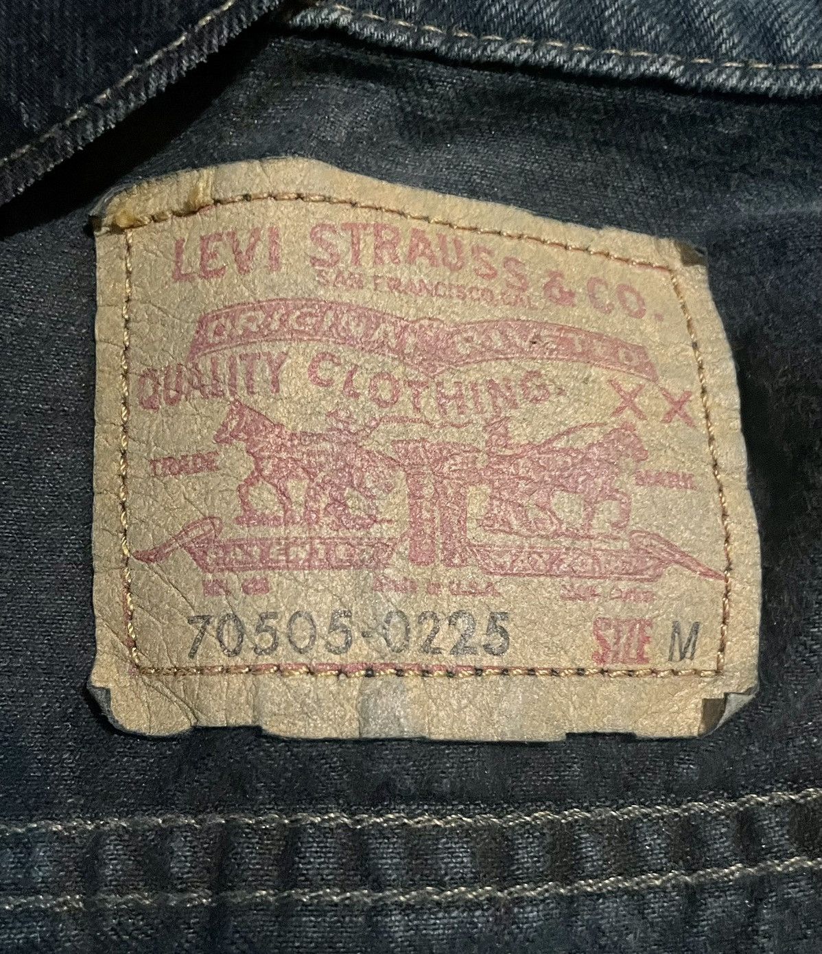 Levi's Black Denim Jacket with Flywheel Patch Size US M / EU 48-50 / 2 - 4 Thumbnail