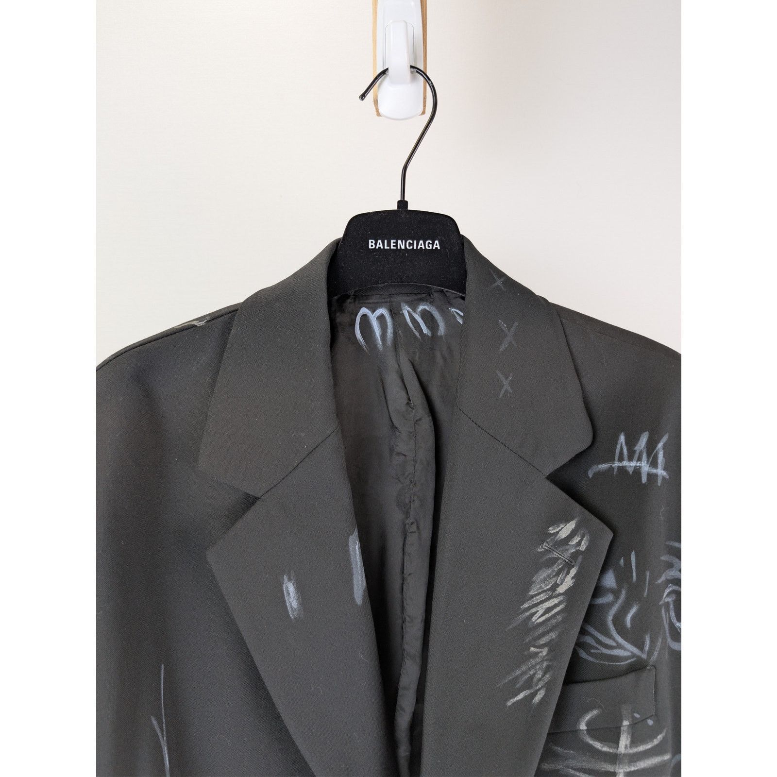 Balenciaga o1rshd1 Fluid Wool Barathea Skater Tailored Jacket in Black Size US M / EU 48-50 / 2 - 11 Thumbnail