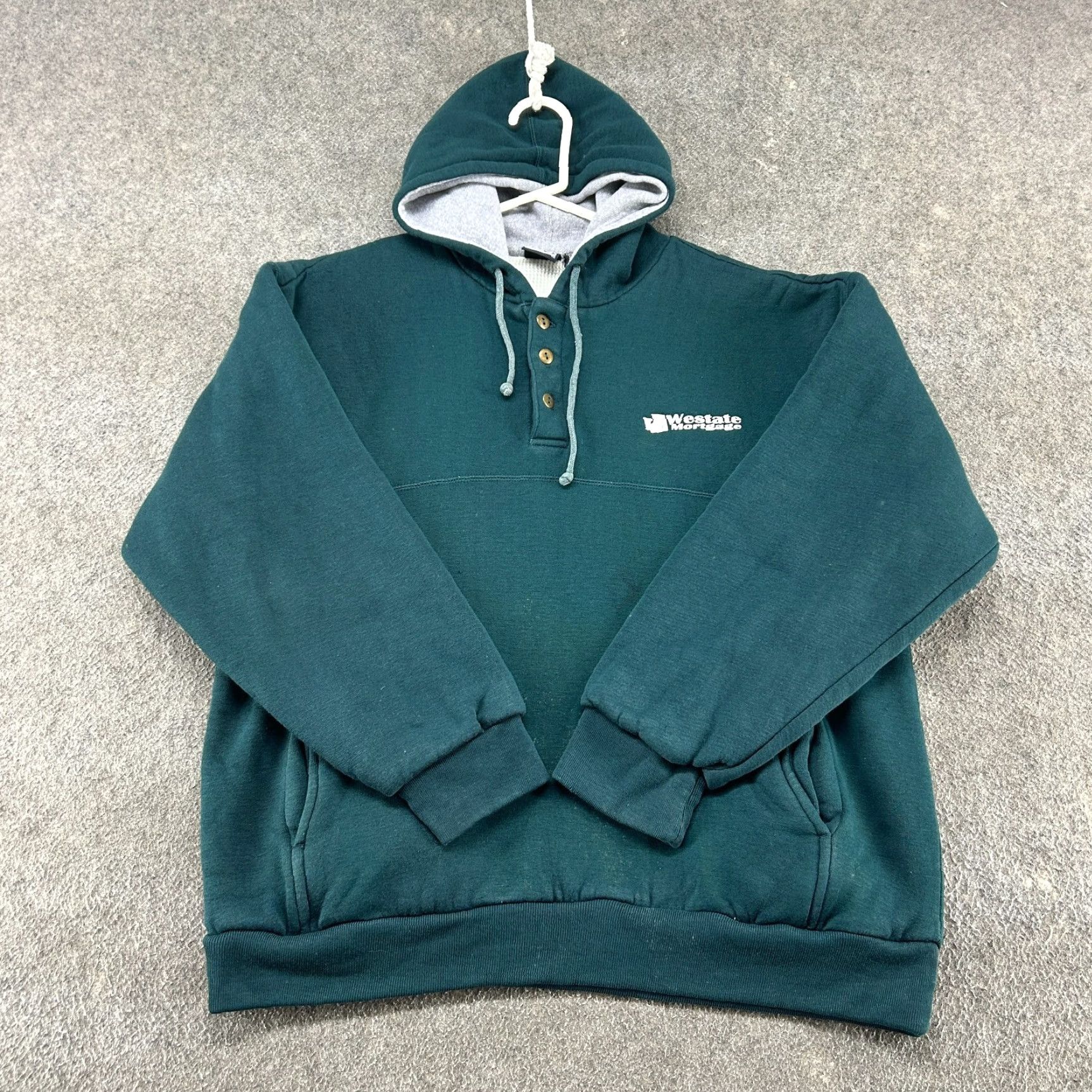 Vintage VINTAGE Honors Hoodie Mens XL Green Fleece Pullover Crew Neck Thermal Lined 90s Retro Size US XL / EU 56 / 4 - 2 Thumbnail