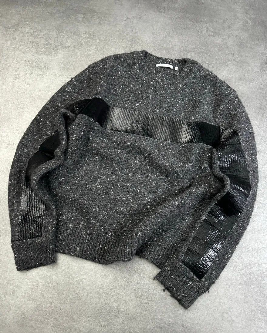 Helmut Lang × Vintage AW2018 Helmut Lang Grey Wool Knit Band Sweater Size US L / EU 52-54 / 3 - 3 Thumbnail