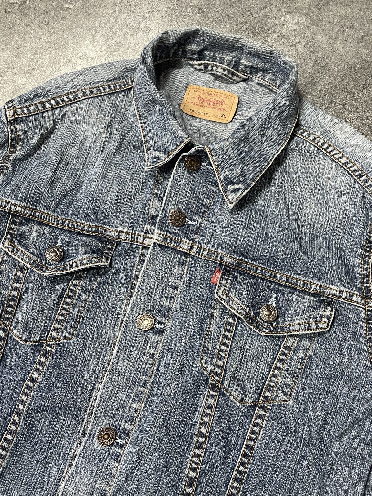 Levi's 🔥Offers🔥Levis Vintage Y2K Denim Jacket Solid Rare Size XS / US 0-2 / IT 36-38 - 3 Thumbnail