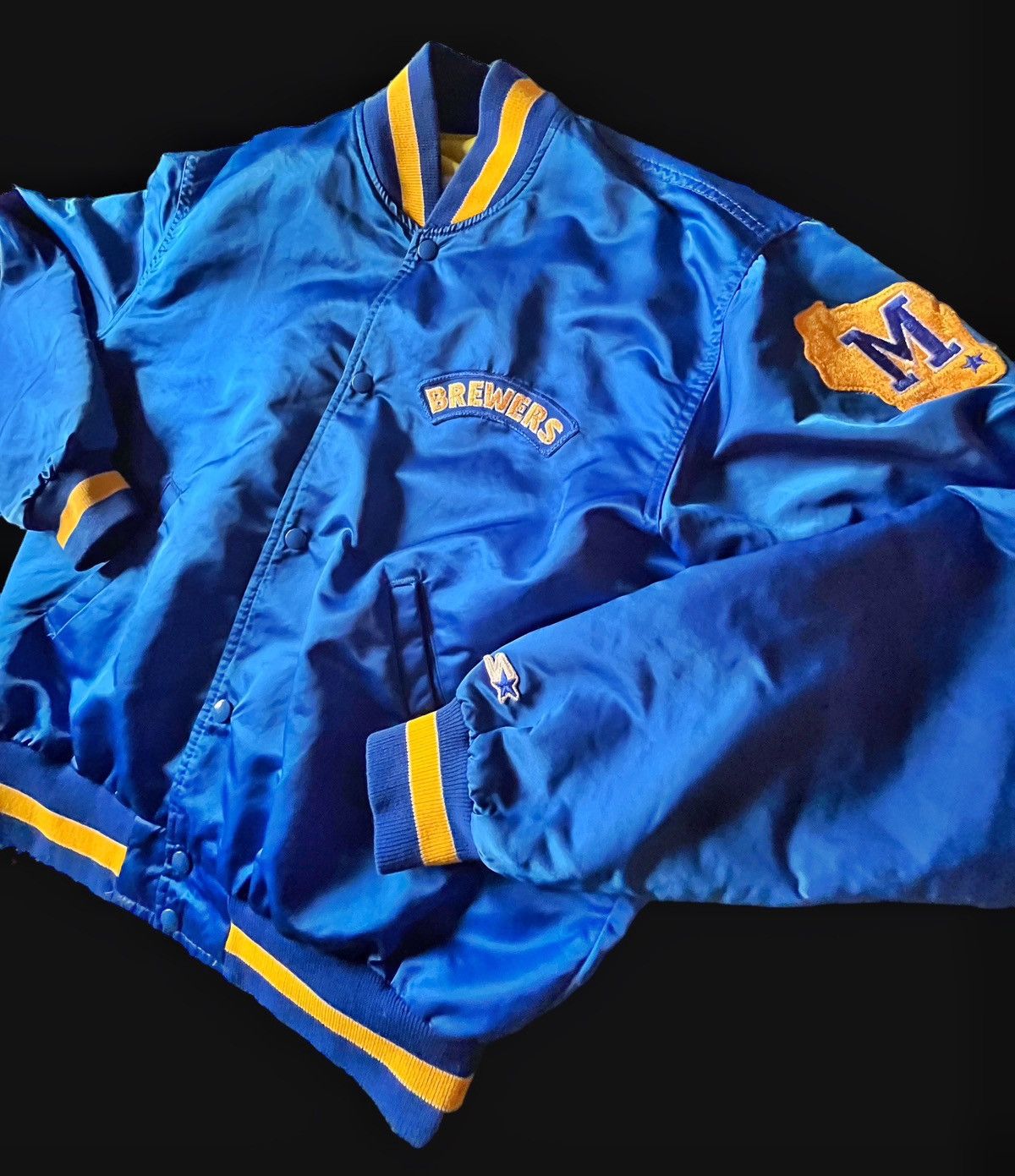 NFL × Starter × Vintage 1980’s MLB Milwaukee Brewers Starter Satin Jacket size L Size US L / EU 52-54 / 3 - 2 Thumbnail