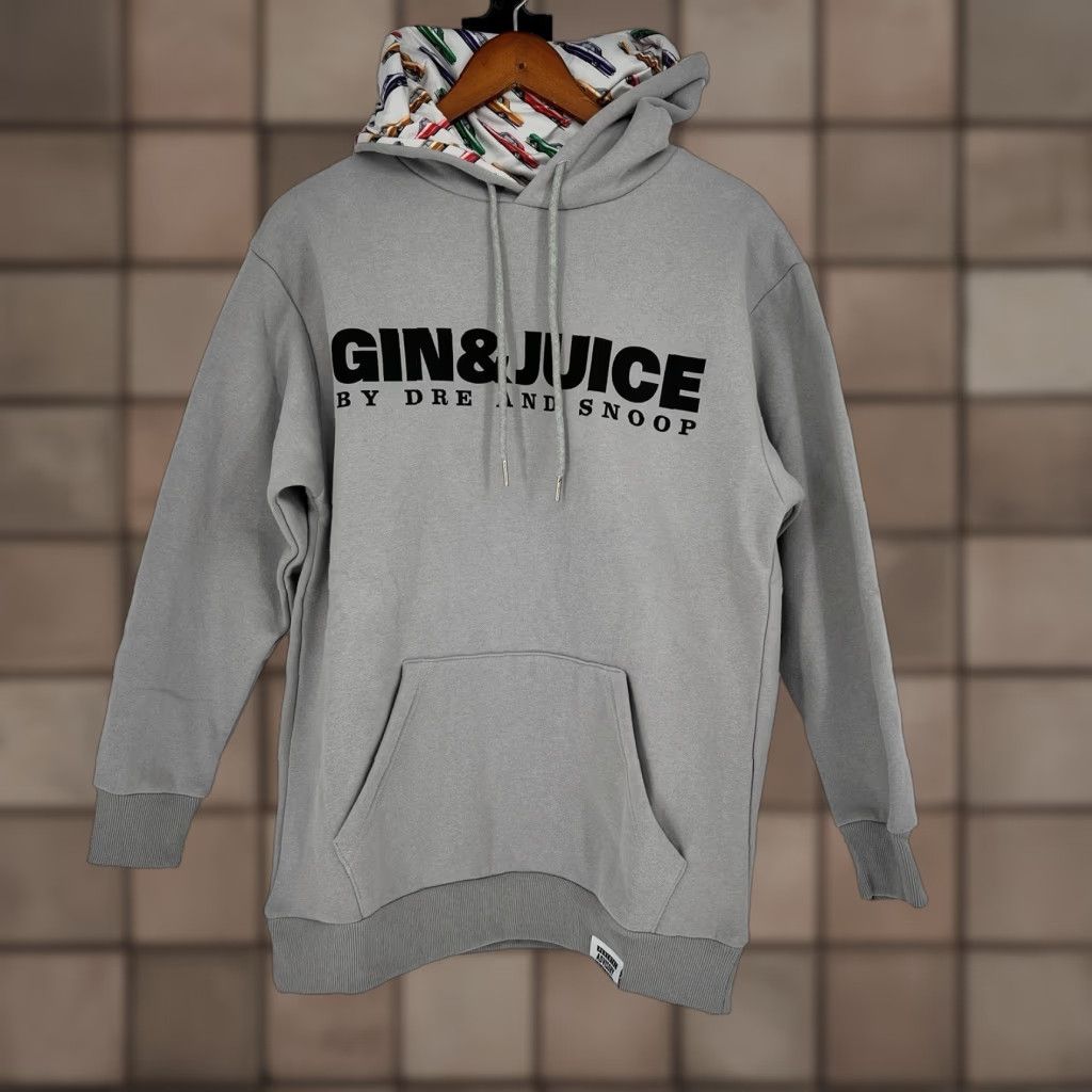 KangaROOS Gin&Juice Hoodie Mens S Gray Kangaroo Pocket Graphic Print Pullover Embroidered Logo Cotton Blend Fleece Music Theme Mens Size US S / EU 44-46 / 1 - 1 Thumbnail