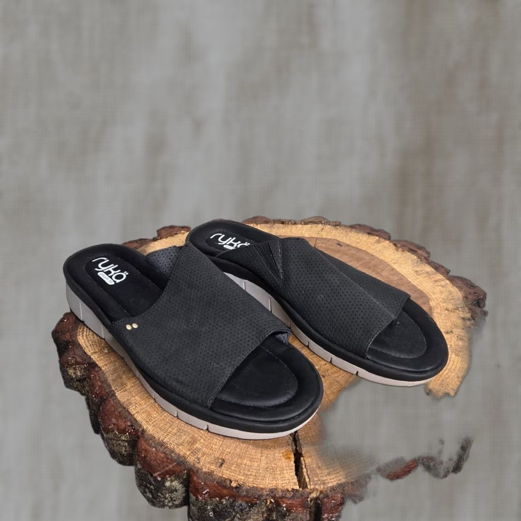 Vintage Ryka Restore Slide Sandals Black Adult Women's 9.5 M Cushioned Comfort Size US 9.5 / IT 39.5 - 1 Thumbnail