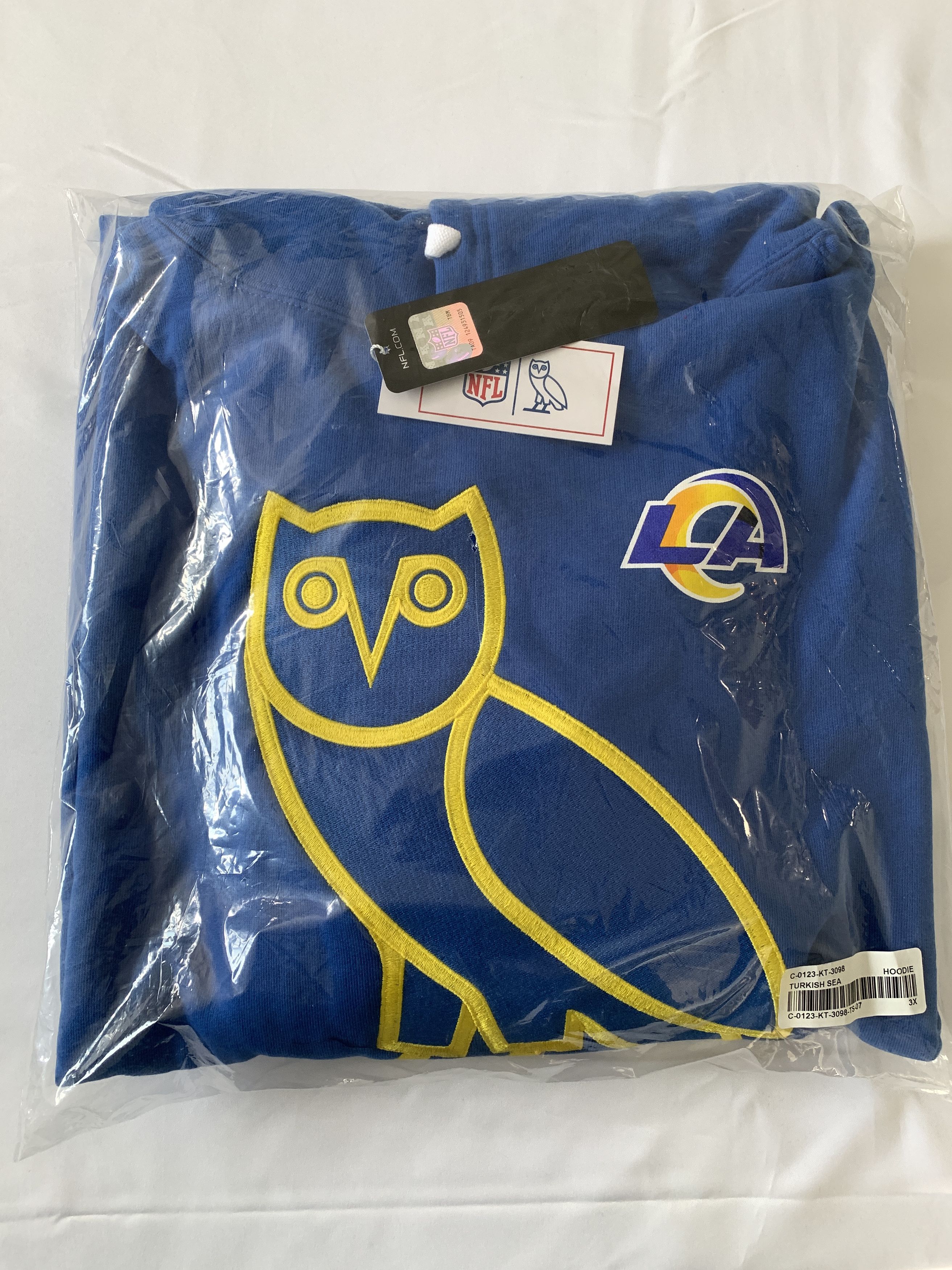 Drake *RARE* OVO x NFL Los Angeles Rams OG Owl Hoodie XXXL Size US XXL / EU 58 / 5 - 2 Thumbnail