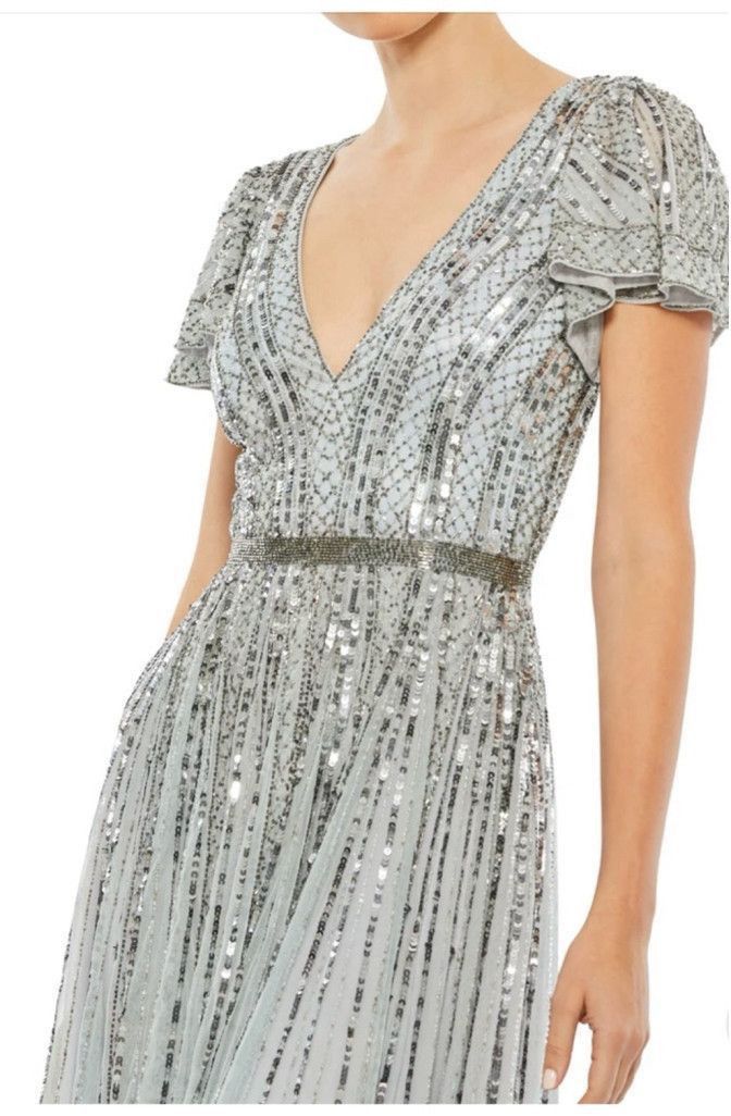 Mac Duggal Women's Mac Duggal Dress, Silver, Size 2 Size XS / US 0-2 / IT 36-38 - 3 Thumbnail