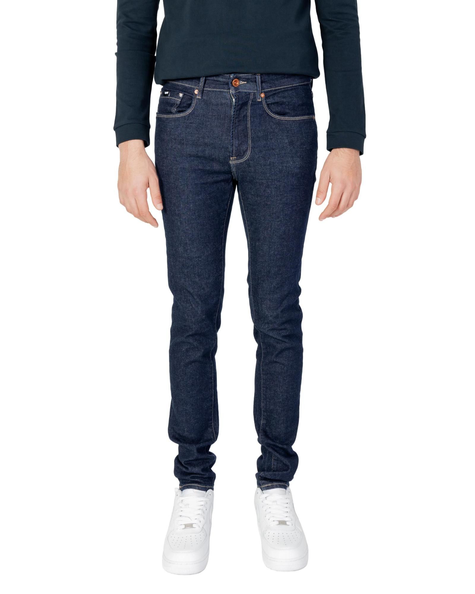 image of Gas Plain Jeans With Zip And Button Fastening in Blue, Men's (Size 31)