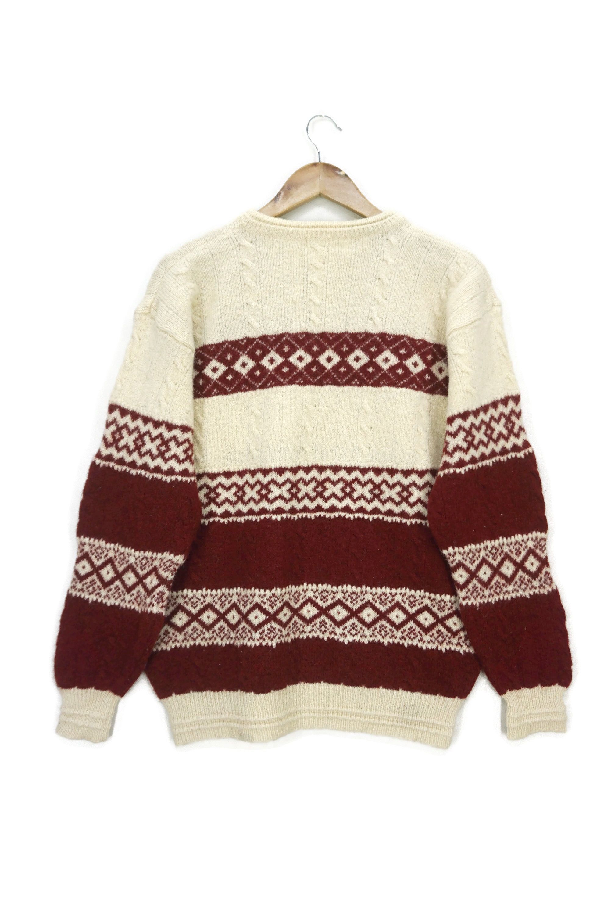Japanese Brand Vintage ELLE Homme Isle Wool Crewneck Cable Knit Pullover Size US S / EU 44-46 / 1 - 2 Thumbnail