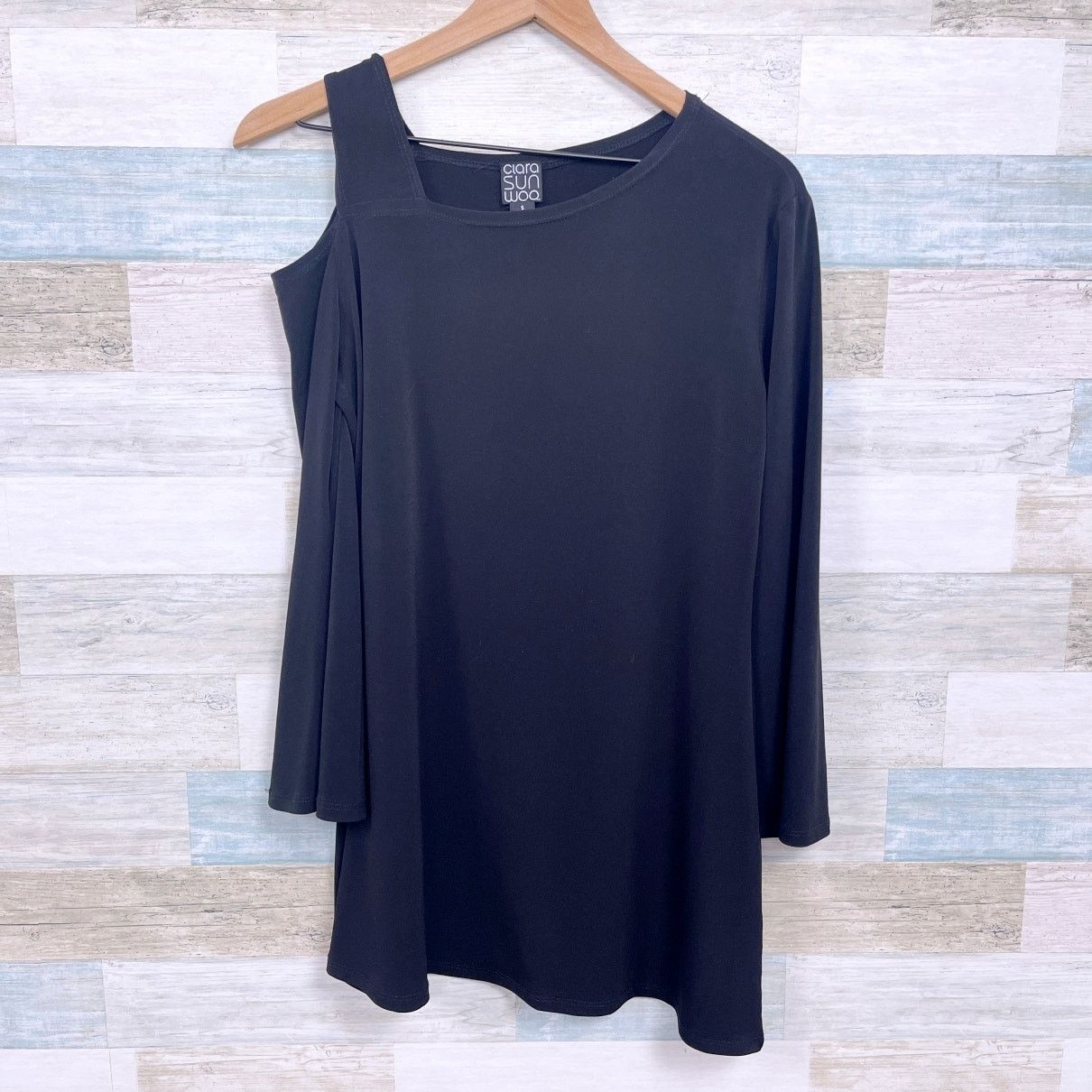 Other Clara Sun Woo Asymmetric Cold Shoulder Blouse Black S Size S / US 4 / IT 40 - 1 Thumbnail