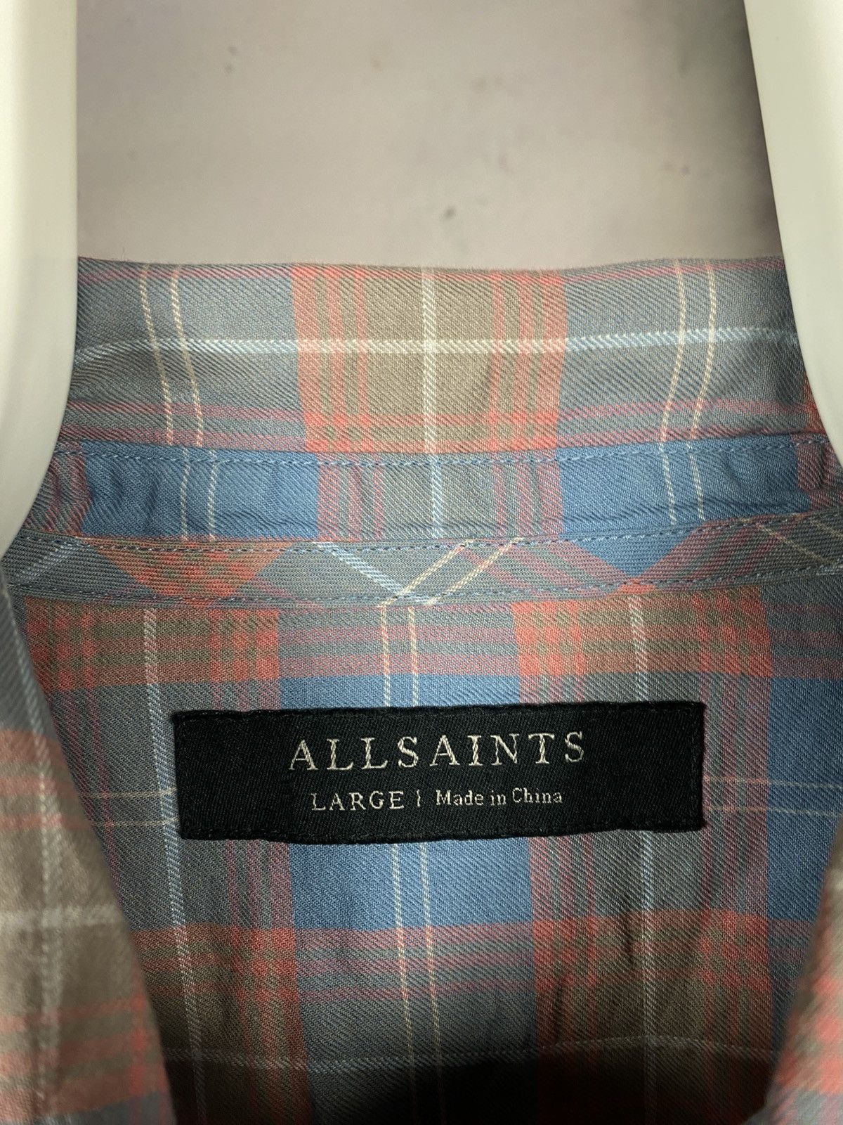 Allsaints 💋Vintage Shirt Button Up Allsaints Flannel Checkered Tee💋 Size US L / EU 52-54 / 3 - 10 Thumbnail
