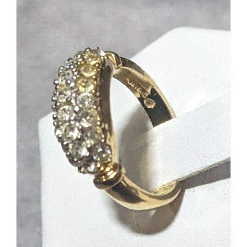 Other Elegant Glam Triple Crystal Layer Gold Tone Ring Size 5 Size ONE SIZE - 4 Thumbnail