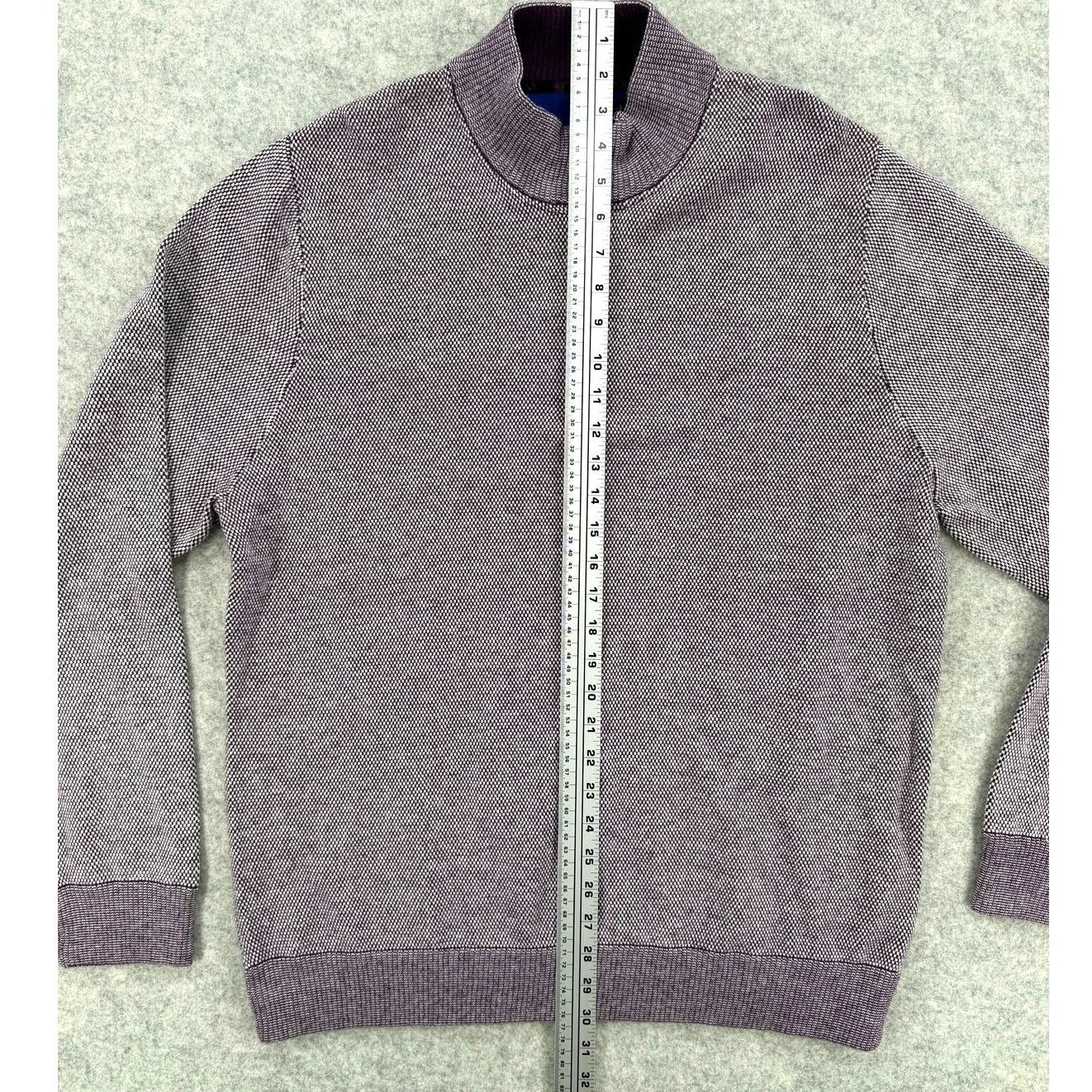 Robert Graham NWT Robert Graham Shane Purple Quarter Zip Knit Sweater Size US XL / EU 56 / 4 - 10 Thumbnail