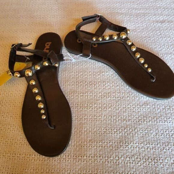 Vintage Byyb Wenny Brown Sz. 8 Embellished Thong Buckled Sandals Size US 8 / IT 38 - 2 Thumbnail